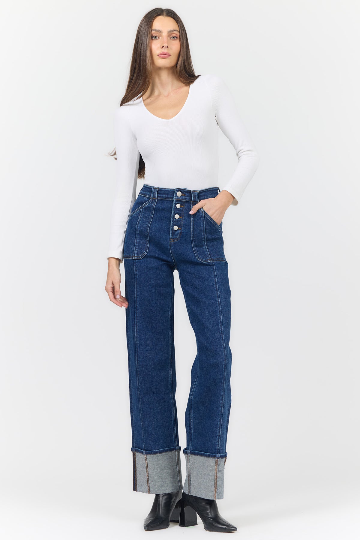 HOLLY HIGH RISE STRAIGHT LEG JEANS NORWOOD FULL — Dear John Denim