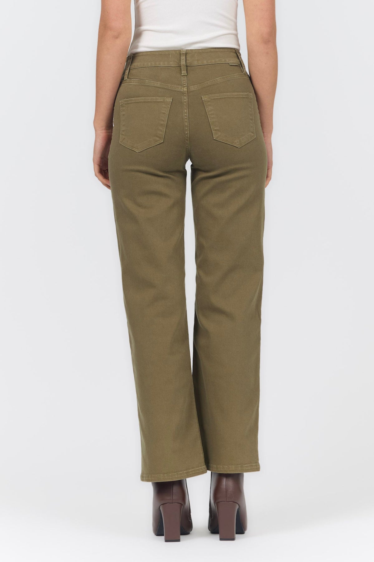 HOLLY STRAIGHT LEG JEAN OLIVE BRANCH BACK — Dear John Denim