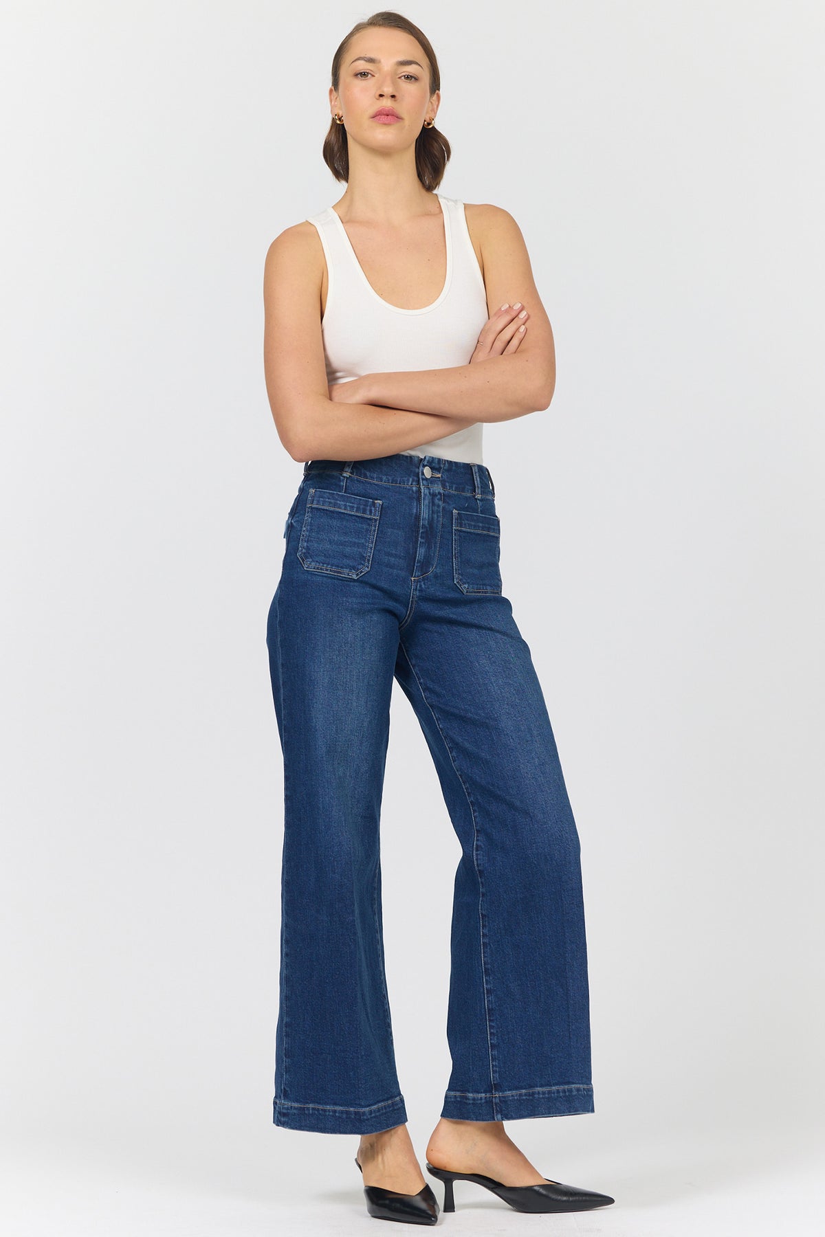 AUDREY HIGH RISE WIDE LEG JEANS FRAWLEY FULL — Dear John Denim