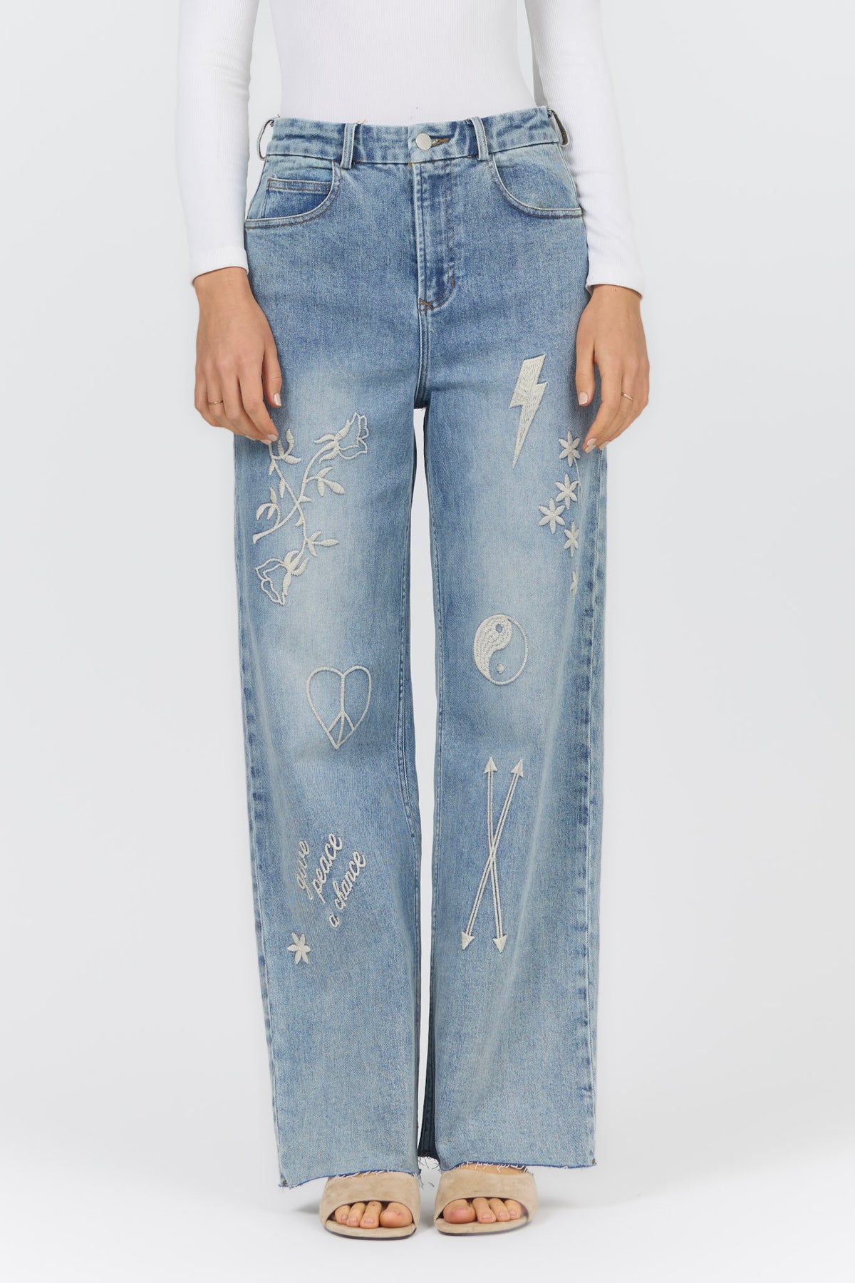 AUDREY WIDE LEG JEAN SKETCHBOOK FADE — Dear John Denim