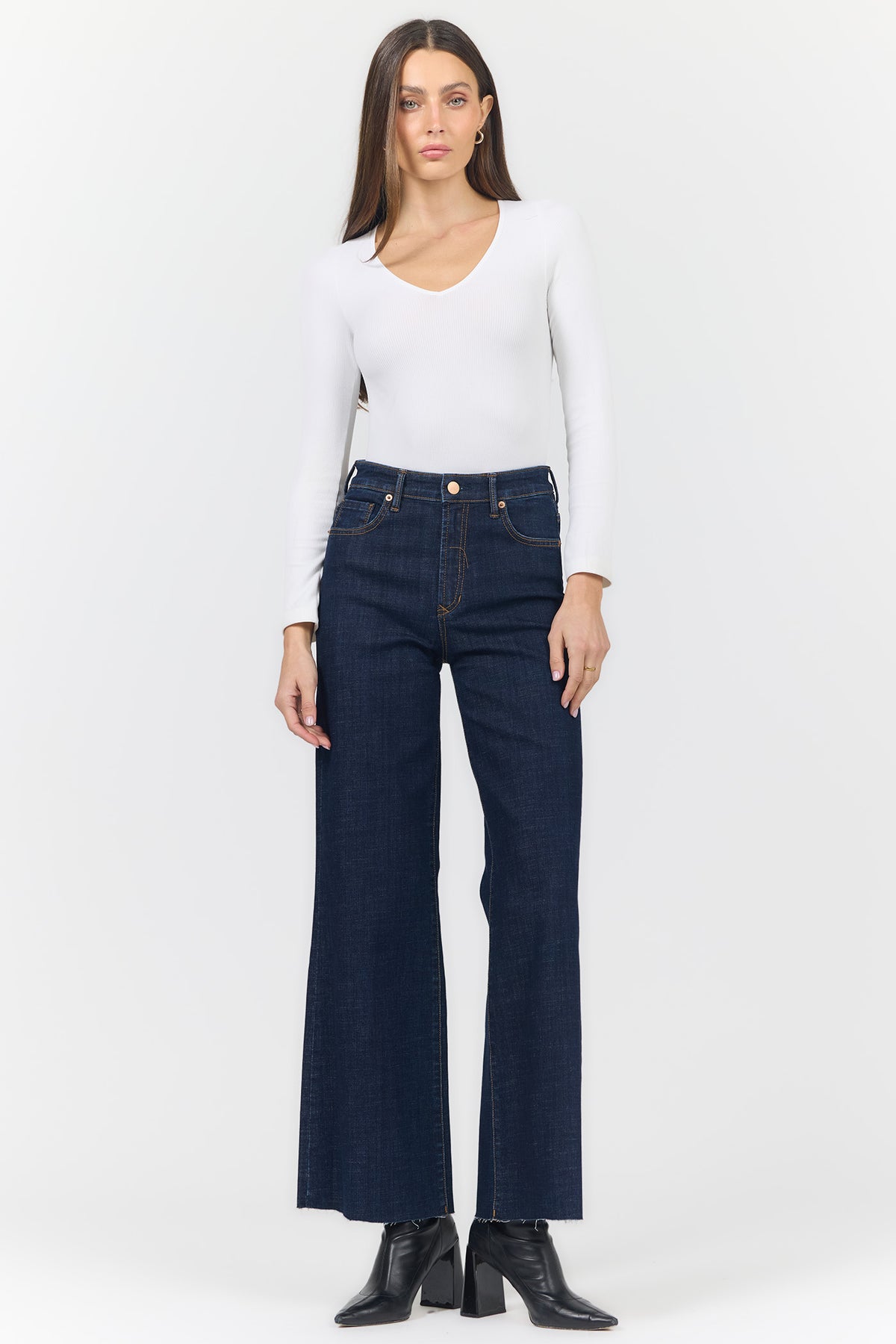 FIONA HIGH RISE WIDE LEG JEANS ANCHOR FULL — Dear John Denim