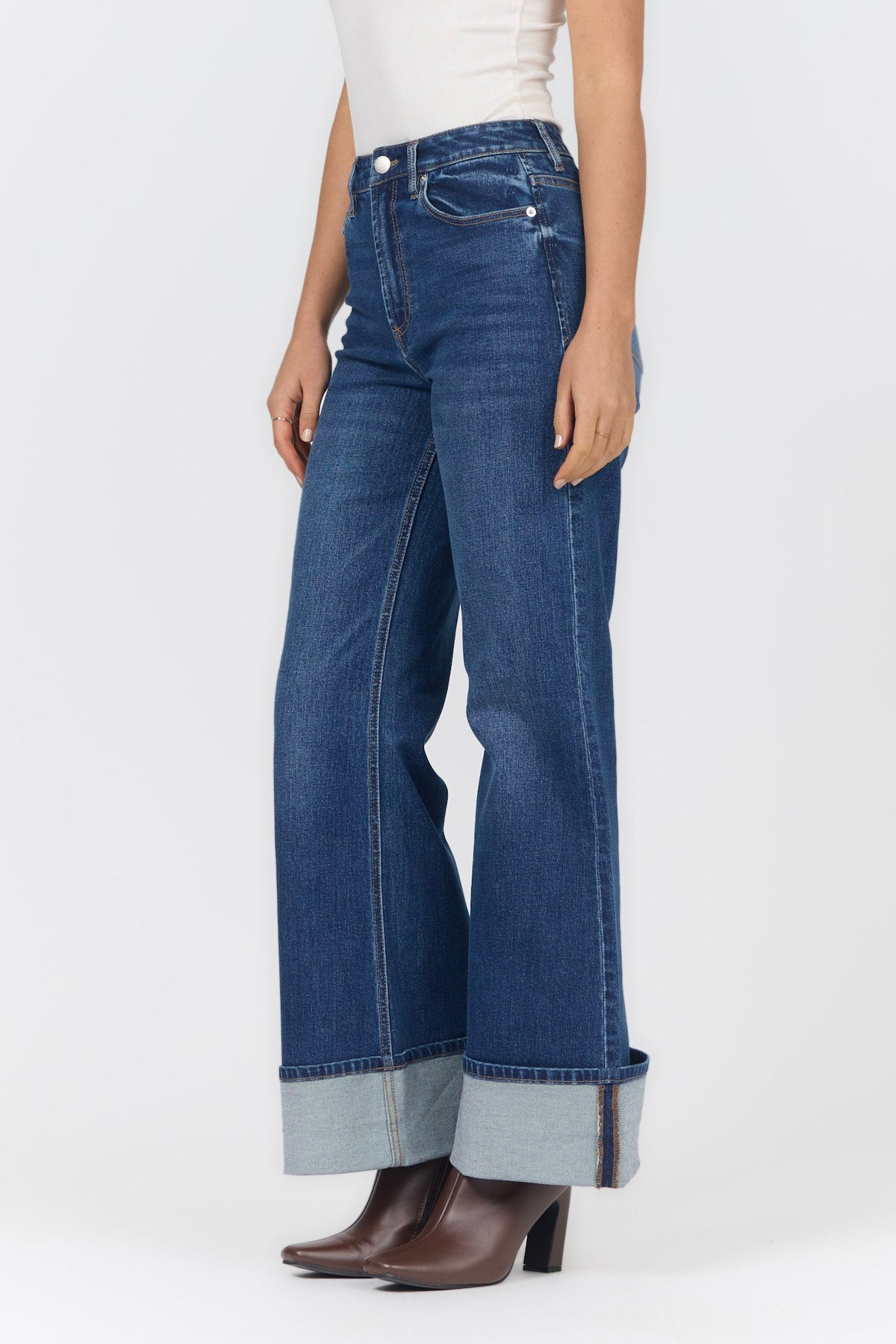 FIONA WIDE LEG JEAN CASTILLION SIDE — Dear John Denim