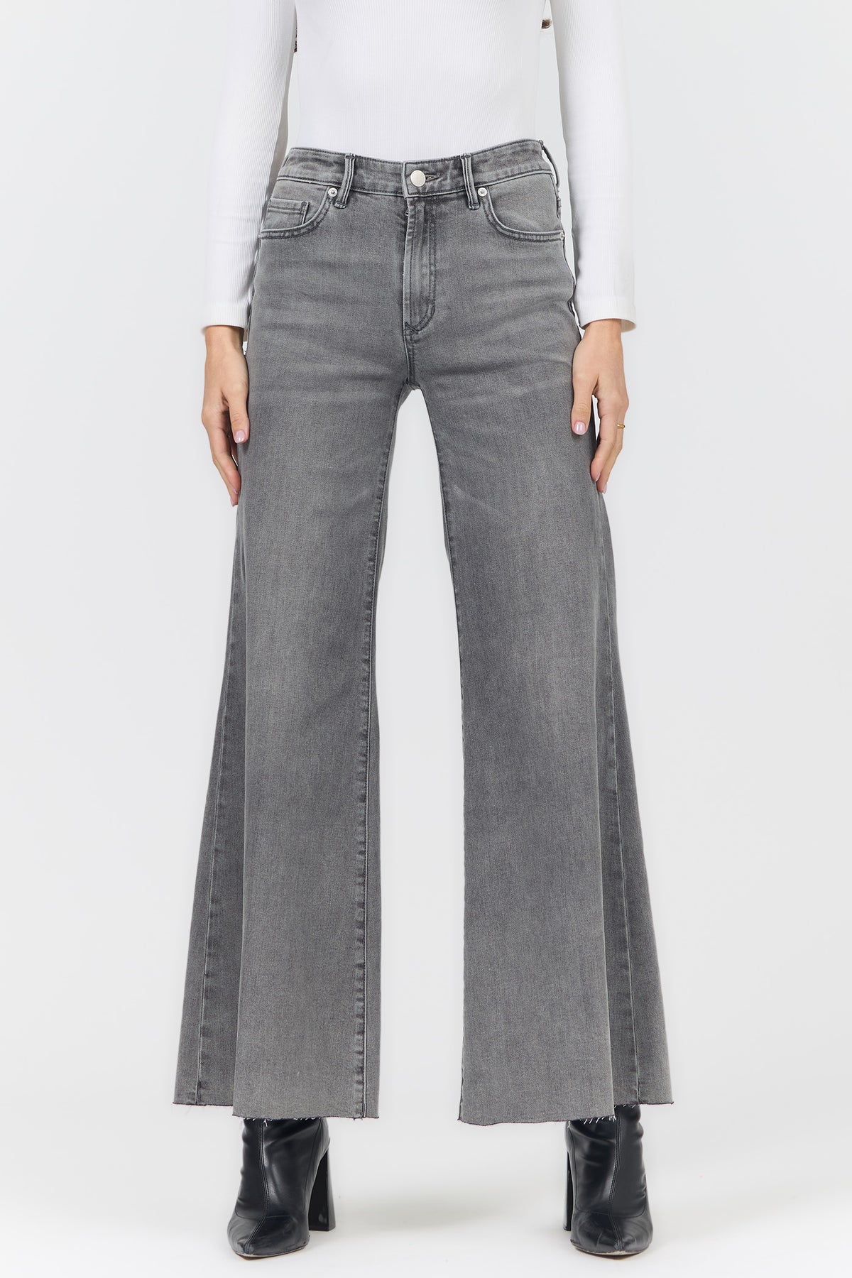 HENDRIX MID RISE WIDE LEG JEANS STONEY LANE FRONT — Dear John Denim