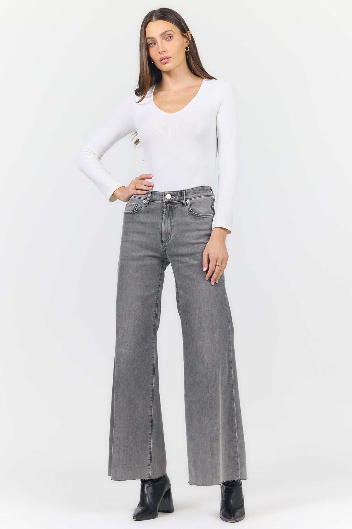 HENDRIX MID RISE WIDE LEG JEANS STONEY LANE FULL — Dear John Denim