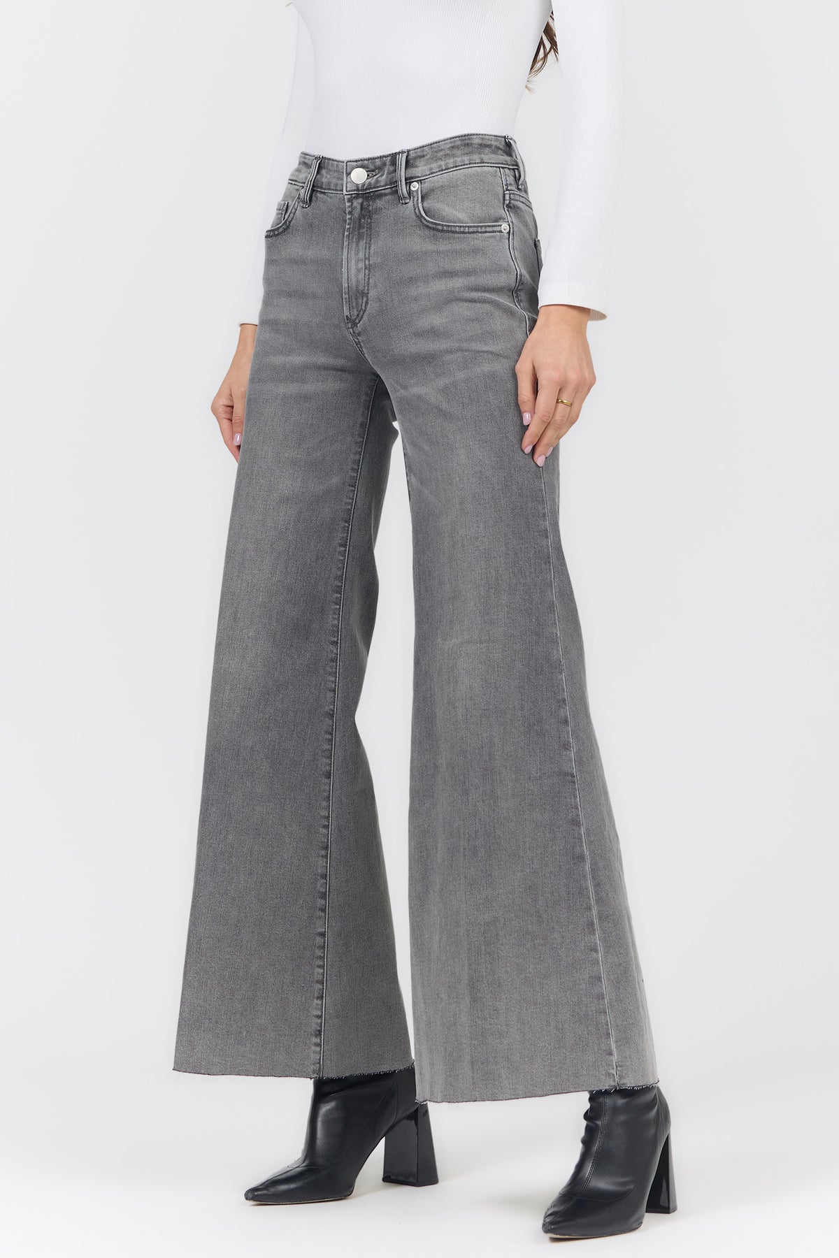 HENDRIX MID RISE WIDE LEG JEANS STONEY LANE SIDE — Dear John Denim
