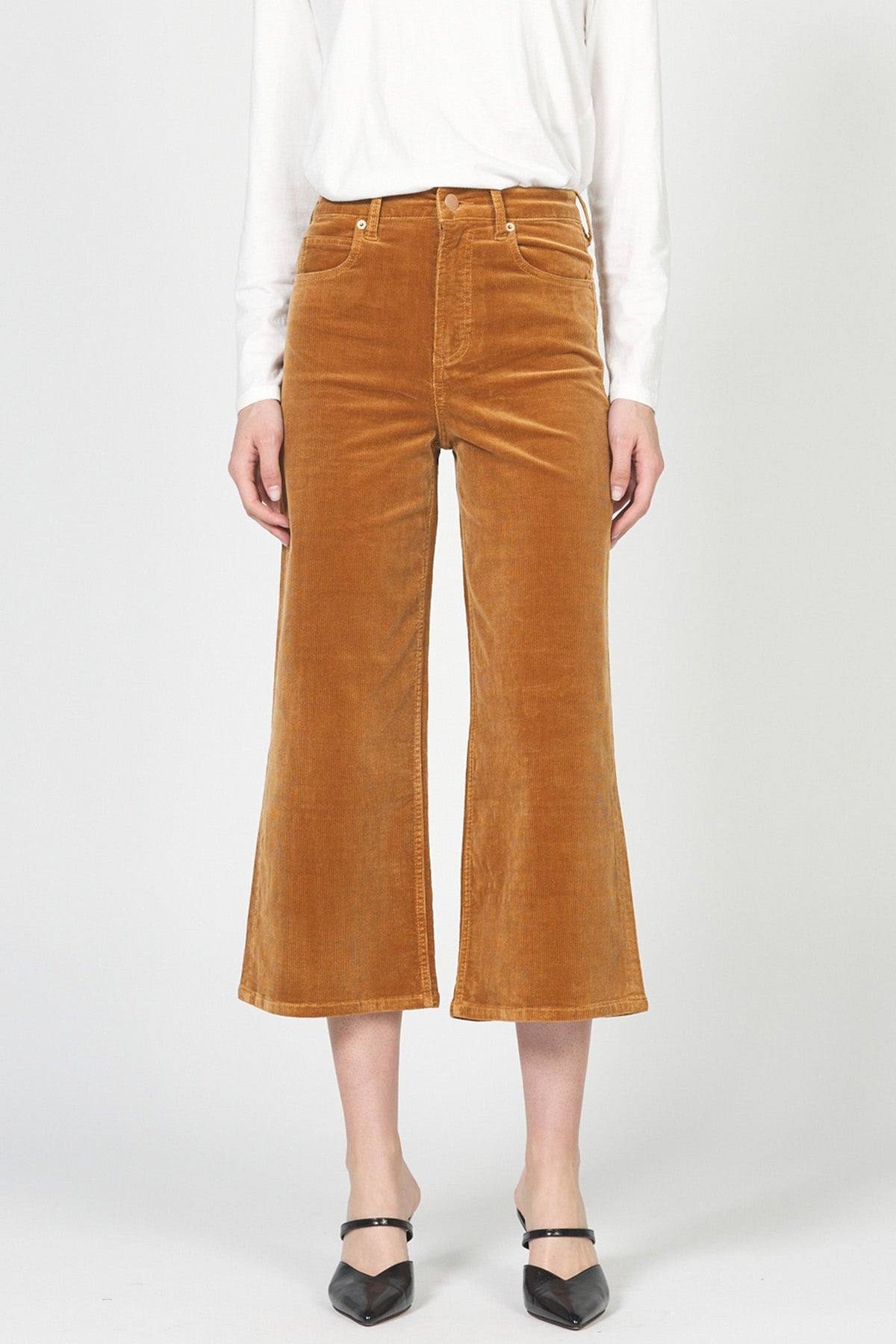 audrey-wide-leg-pant-cashew-corduroy — Dear John Denim