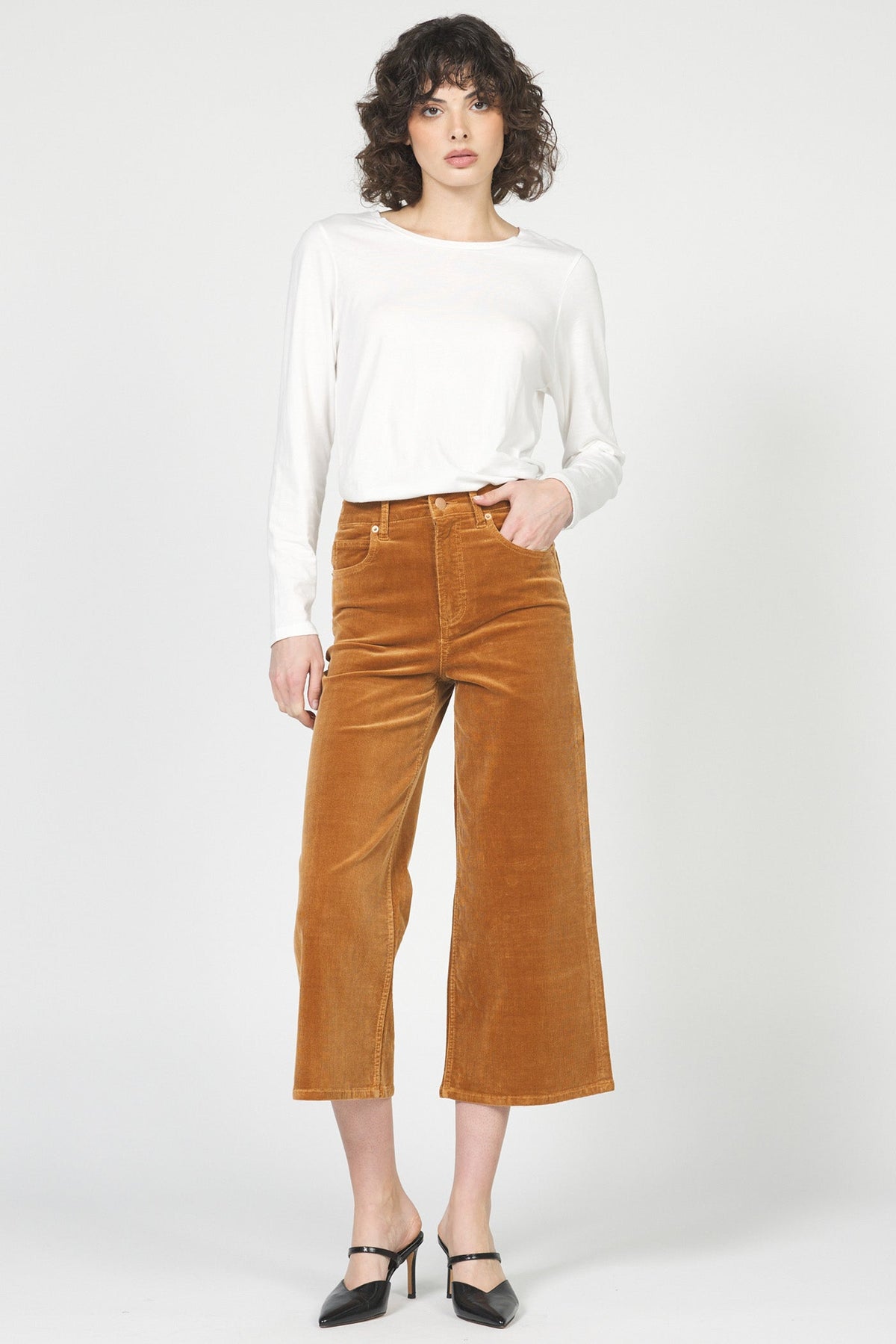 audrey-wide-leg-pant-cashew-corduroy — Dear John Denim