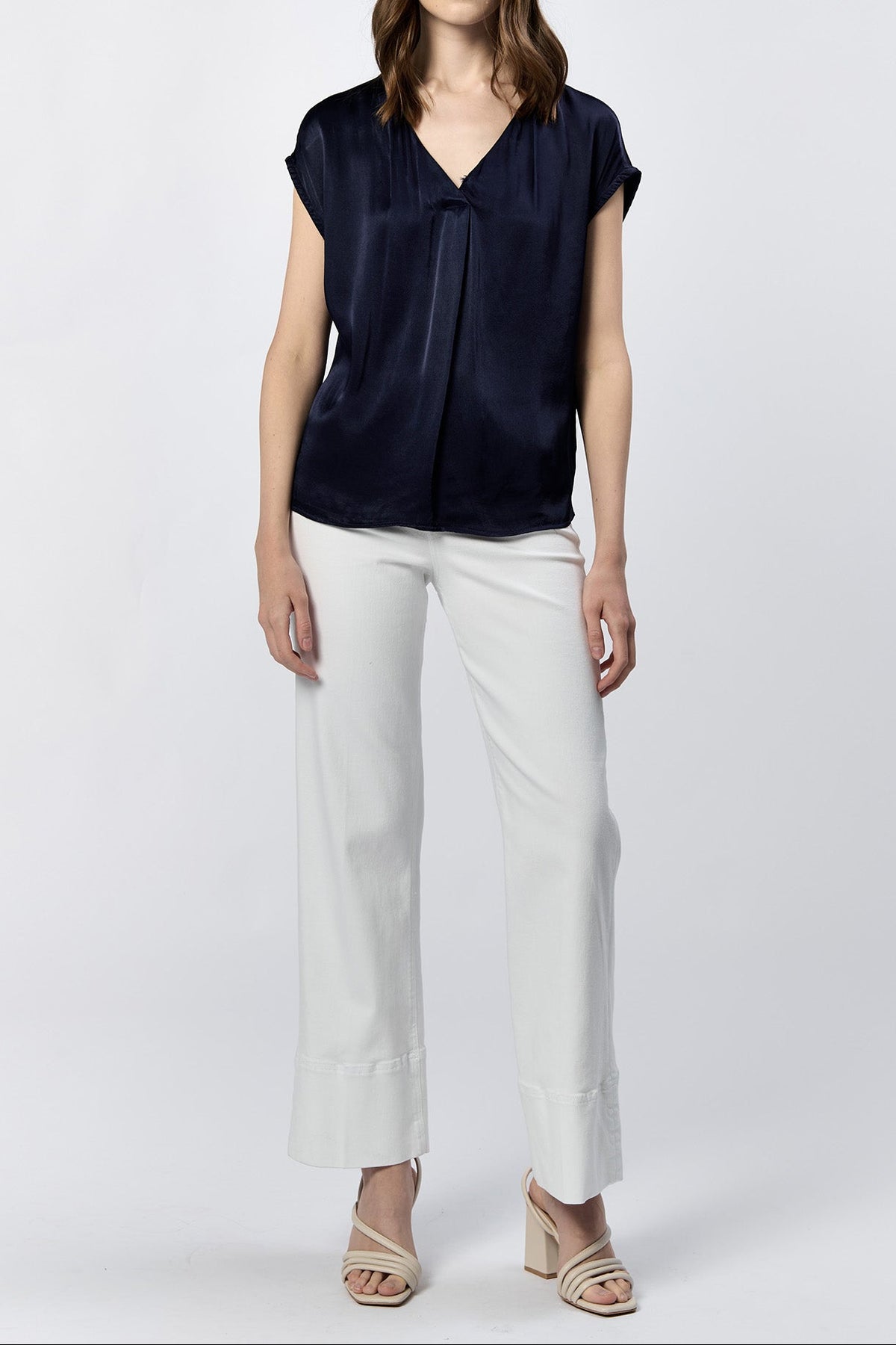 kristen-v-neck-short-sleeve-relaxed-fit-top-black-iris — Dear John Denim
