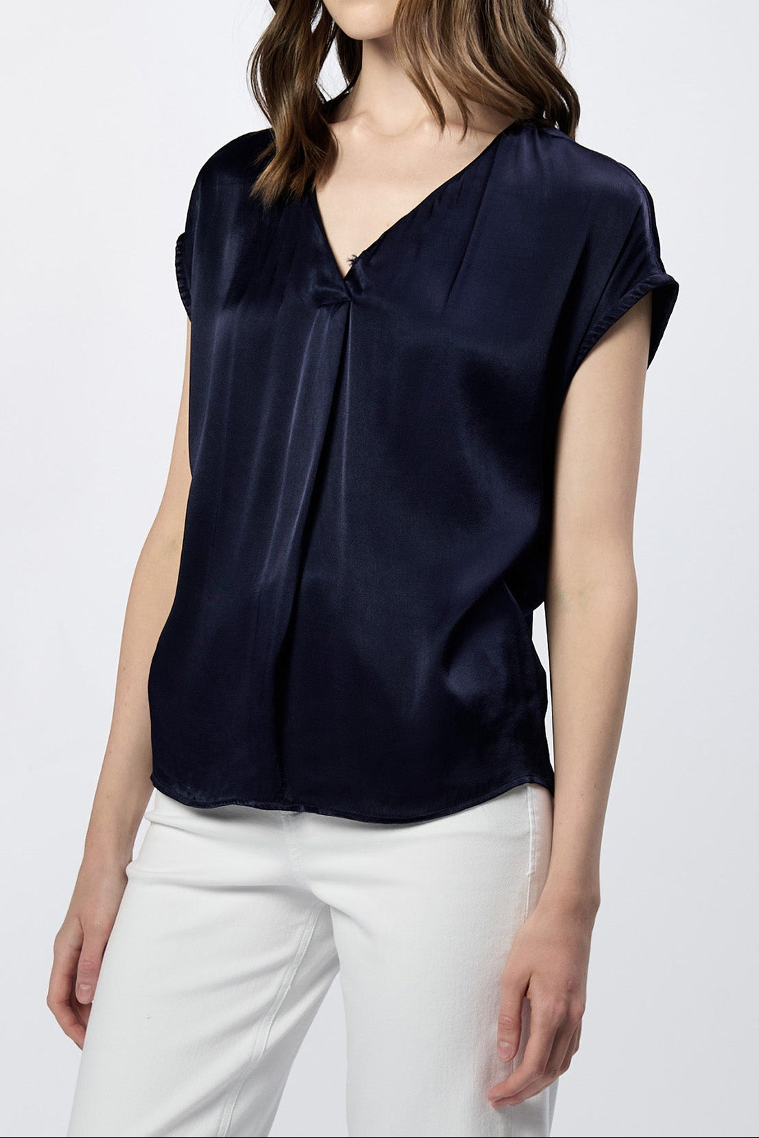 kristen-v-neck-short-sleeve-relaxed-fit-top-black-iris — Dear John Denim