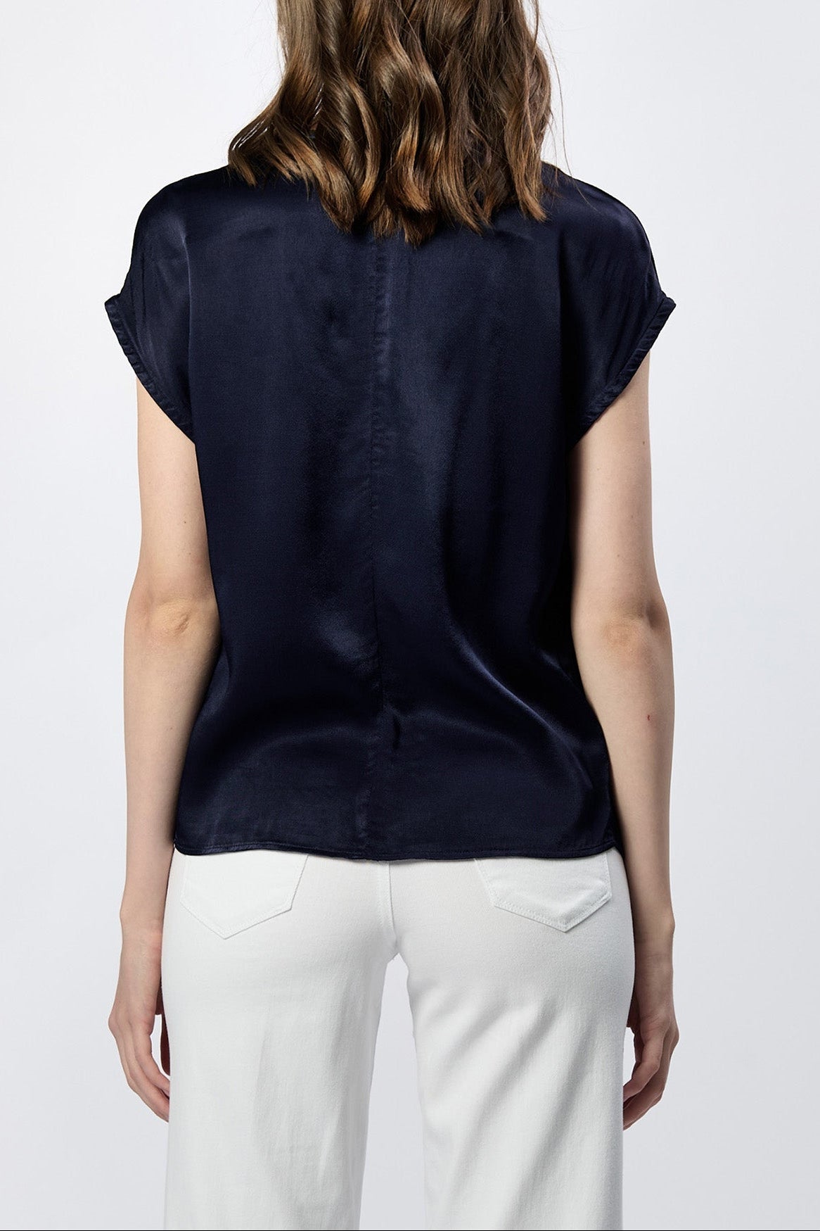 kristen-v-neck-short-sleeve-relaxed-fit-top-black-iris — Dear John Denim