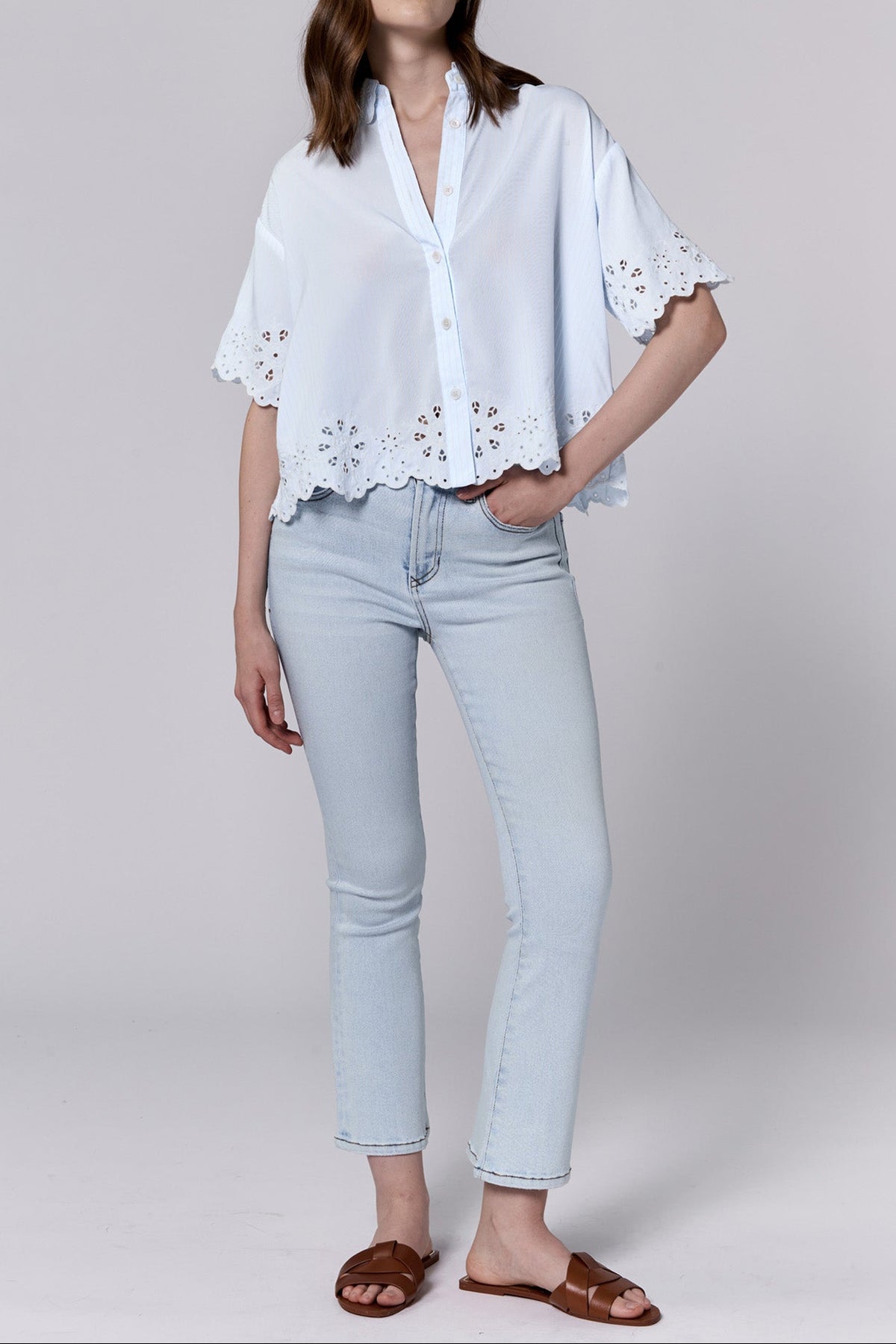 ansel-v-neck-short-sleeve-relaxed-fit-shirt-skyway — Dear John Denim