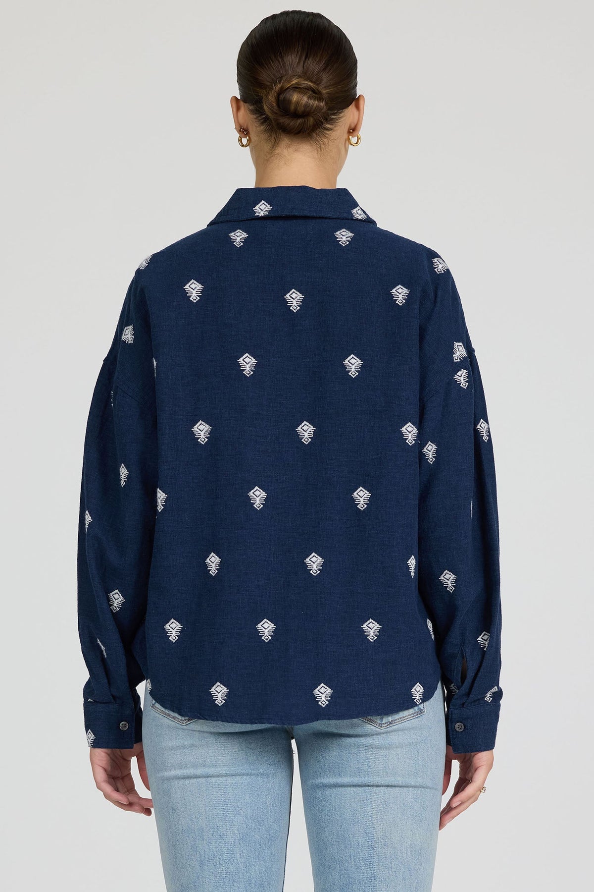 NAVY RAMA EMB-DSH1423L1NRE-4 — Dear John Denim