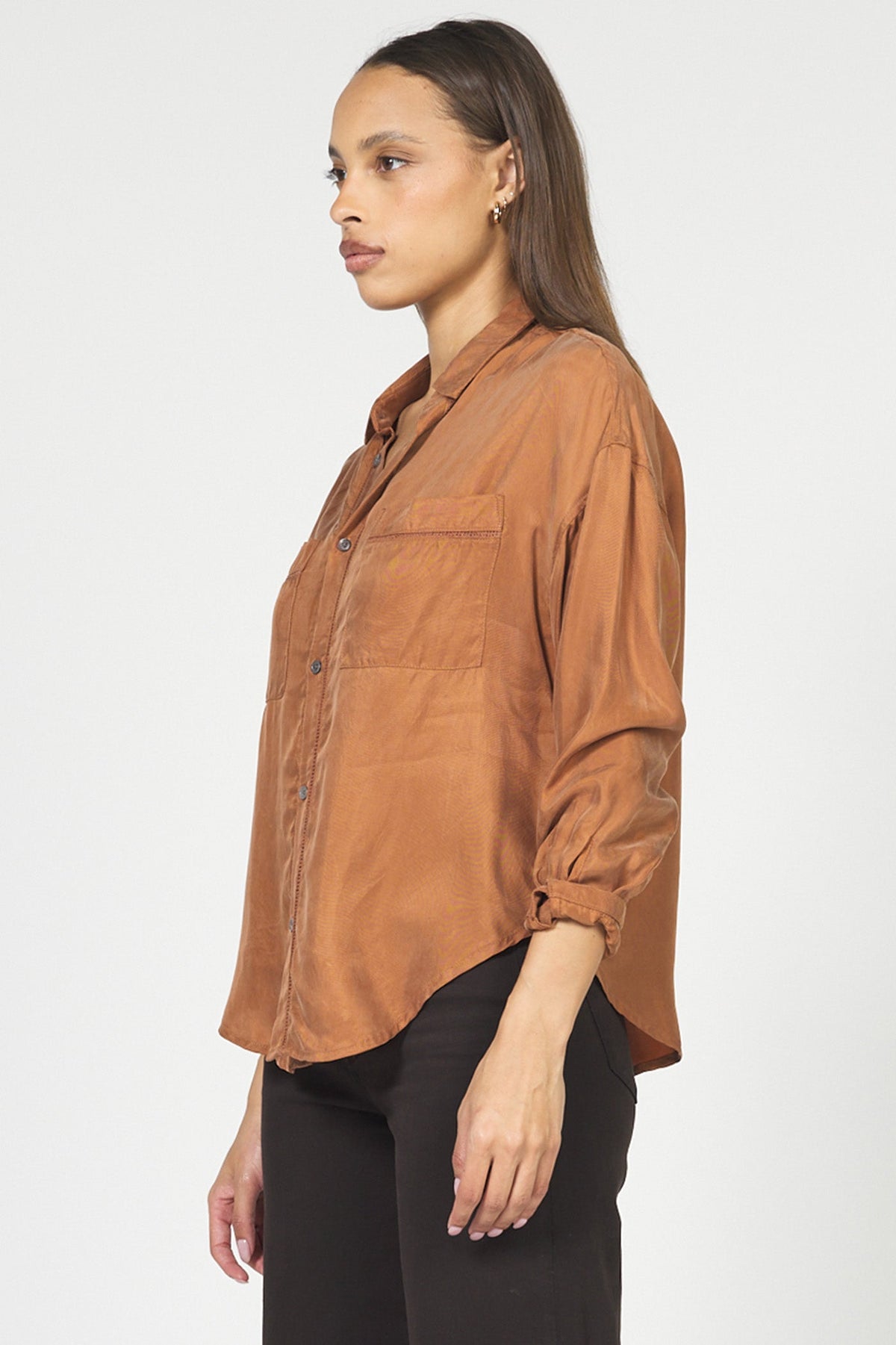 adrianna-shirt-pumpkin-spice-cupro — Dear John Denim