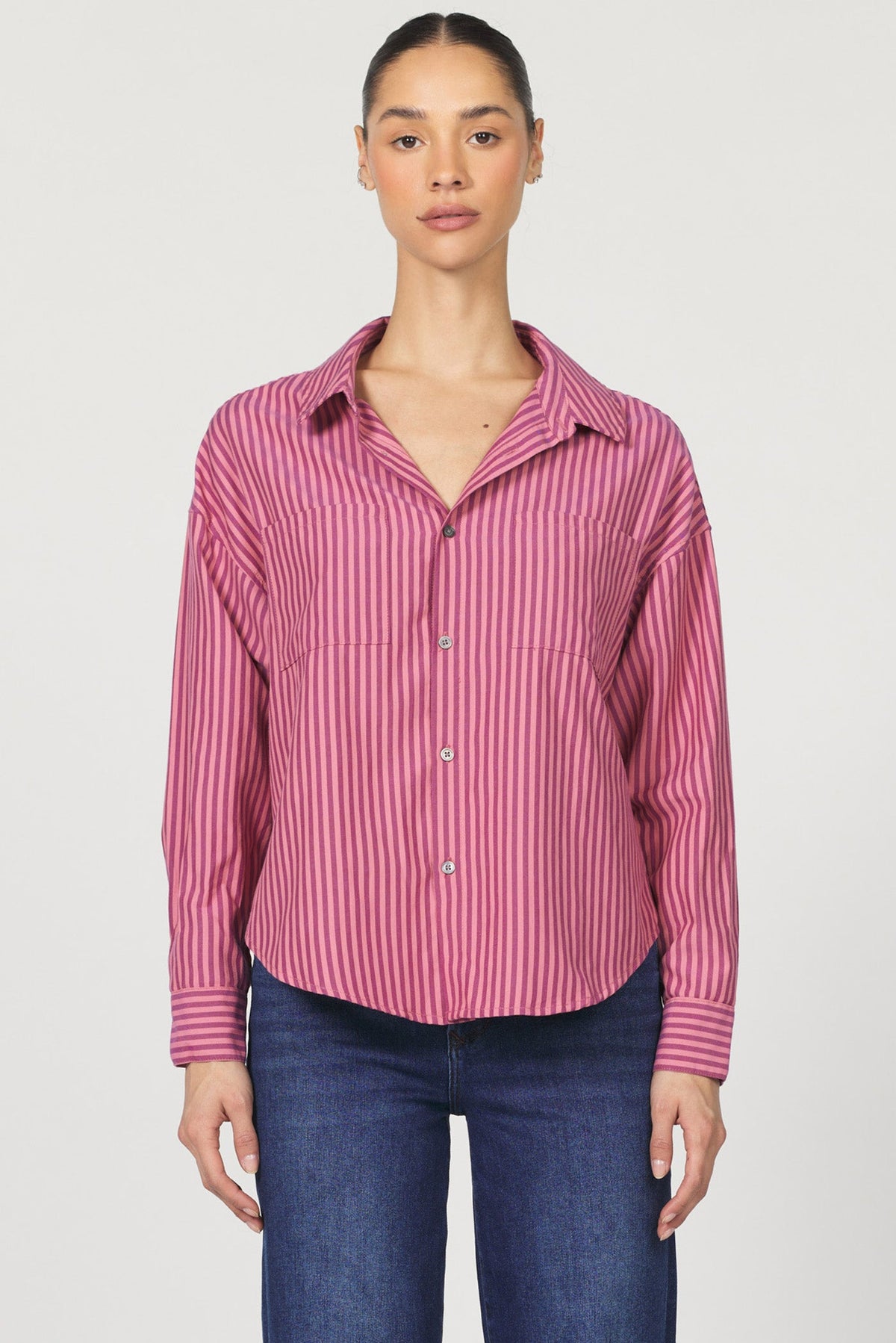 adrianna-shirt-lilas-stripe — Dear John Denim