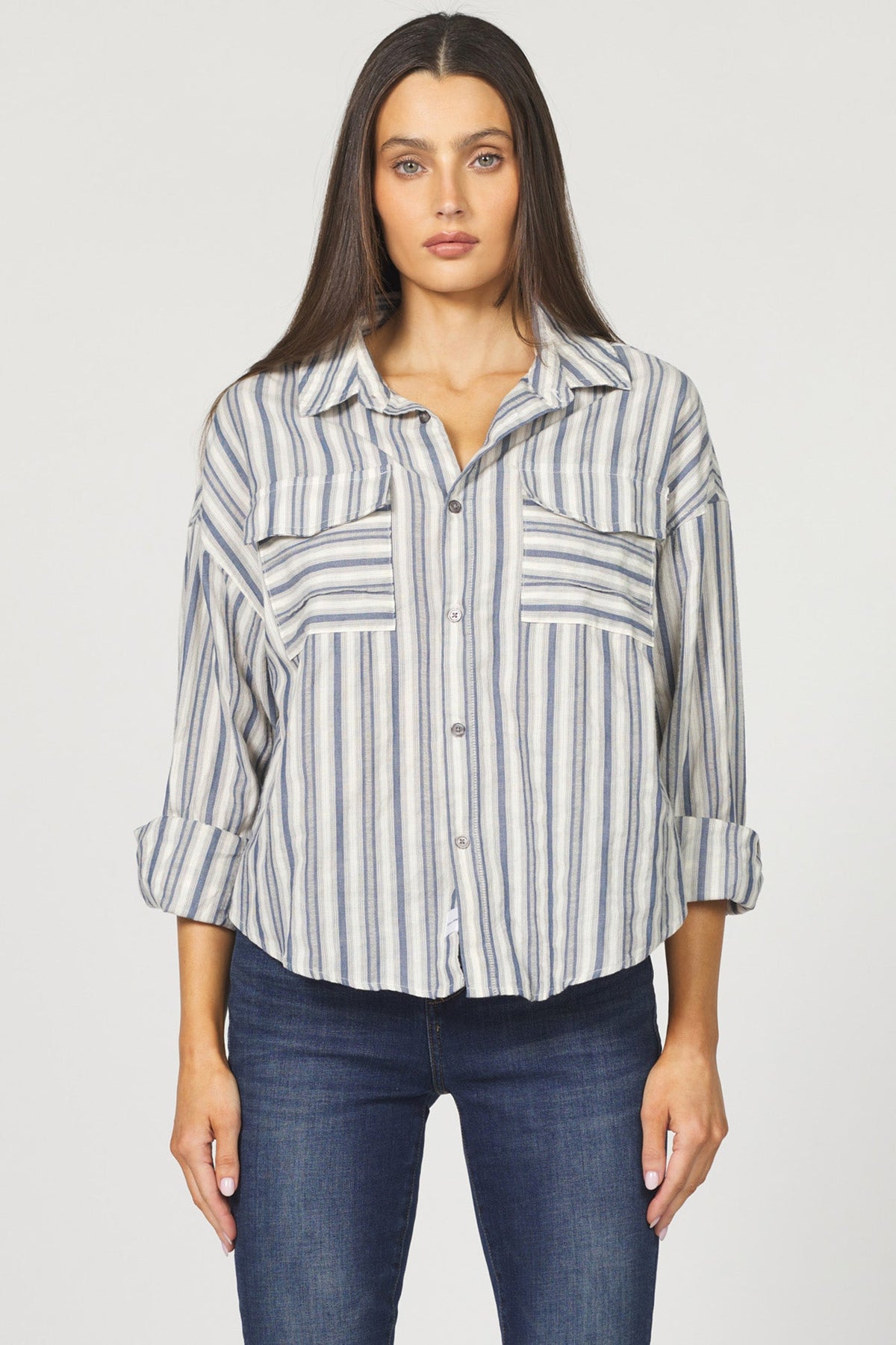 DARK BLUE STRIPE-DSH1423Z14DSP-1 — Dear John Denim