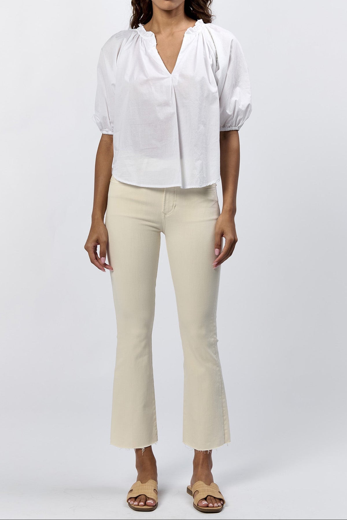 costa-button-up-long-sleeve-relaxed-fit-blouse-white — Dear John Denim