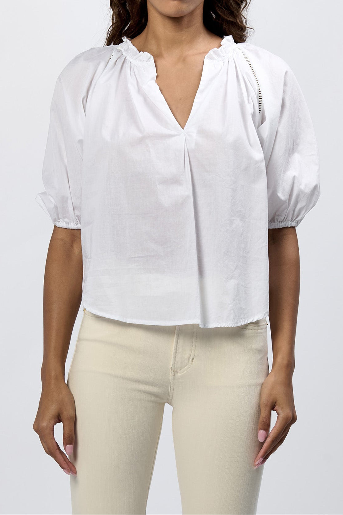 costa-button-up-long-sleeve-relaxed-fit-blouse-white — Dear John Denim