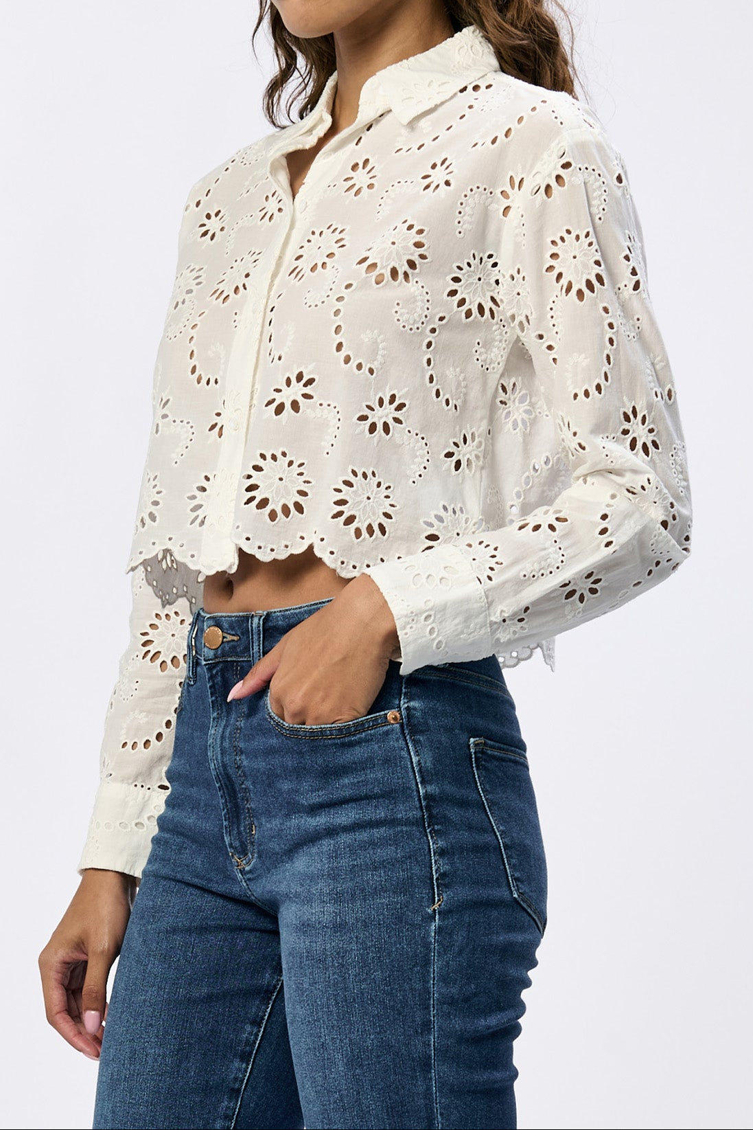 WHITE EMBROIDERY-DSH1436WHT-3 — Dear John Denim
