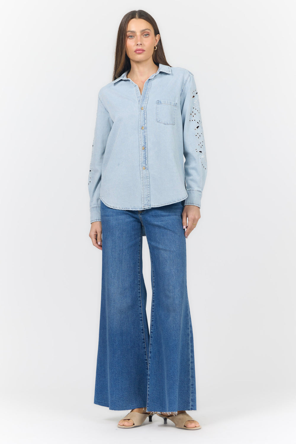 GALINA SHIRT CRYSTAL CHALK EMB.