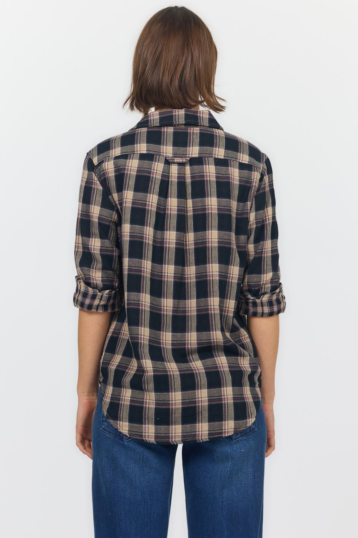 GALINA LONG SLEEVE SHIRTS MIDNIGHT ECLIPSE PLAID BACK — Dear John Denim