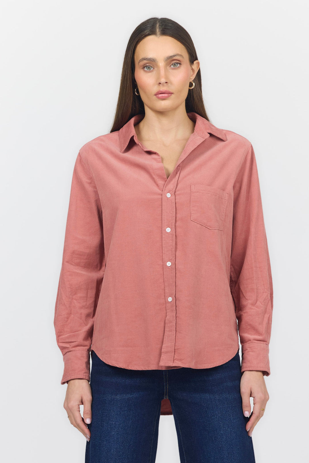 GALINA LONG SLEEVE SHIRT ROSE DAWN FRONT