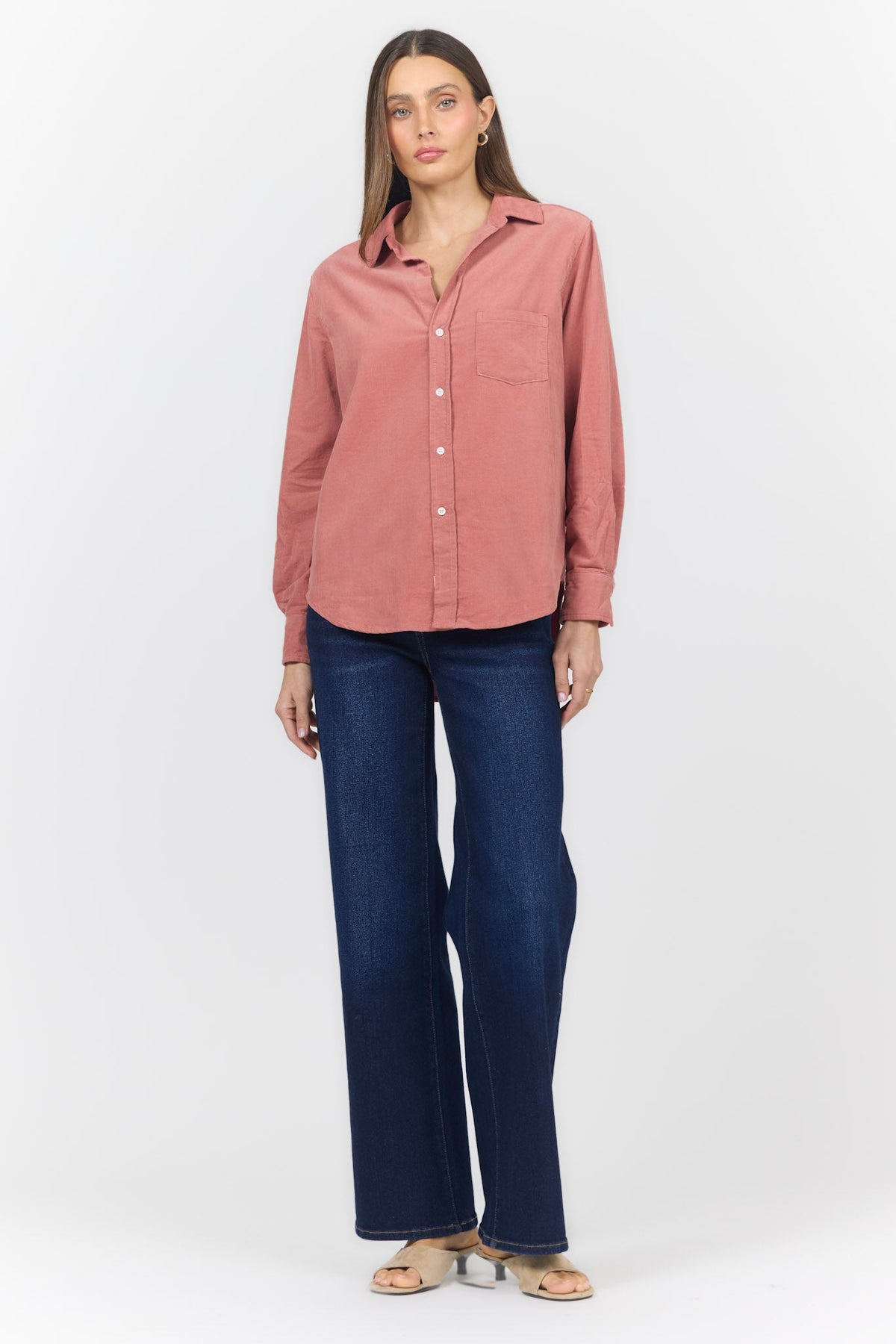 GALINA LONG SLEEVE SHIRT ROSE DAWN FULL — Dear John Denim