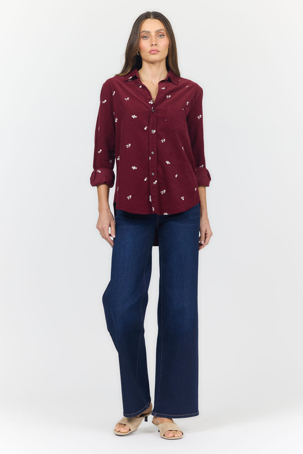 GALINA LONG SLEEVE SHIRT TEA ROSE CORD FULL