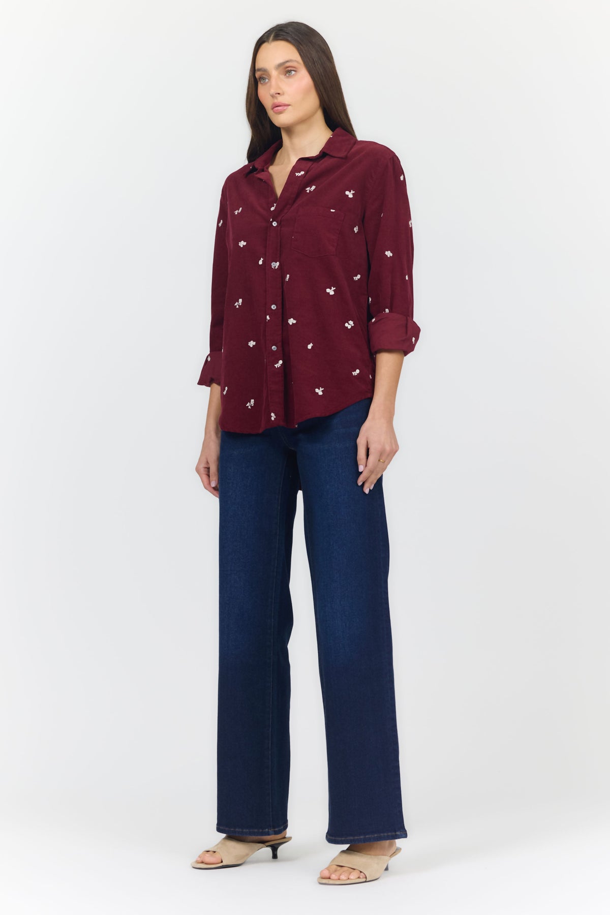 GALINA LONG SLEEVE SHIRT TEA ROSE CORD SIDE — Dear John Denim