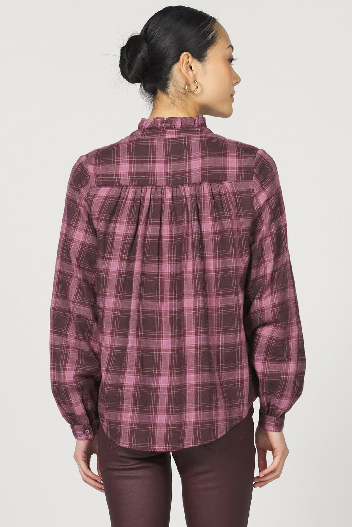 chatra-long-sleeve-top-fig-plaid — Dear John Denim