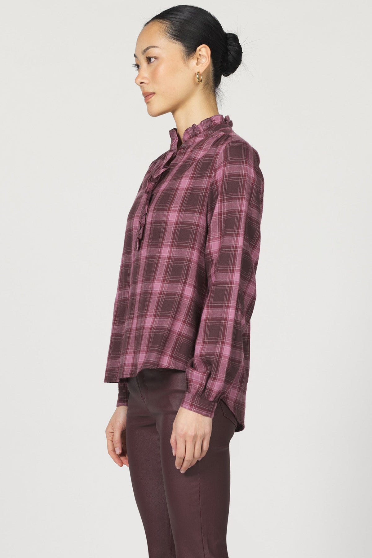 chatra-long-sleeve-top-fig-plaid — Dear John Denim