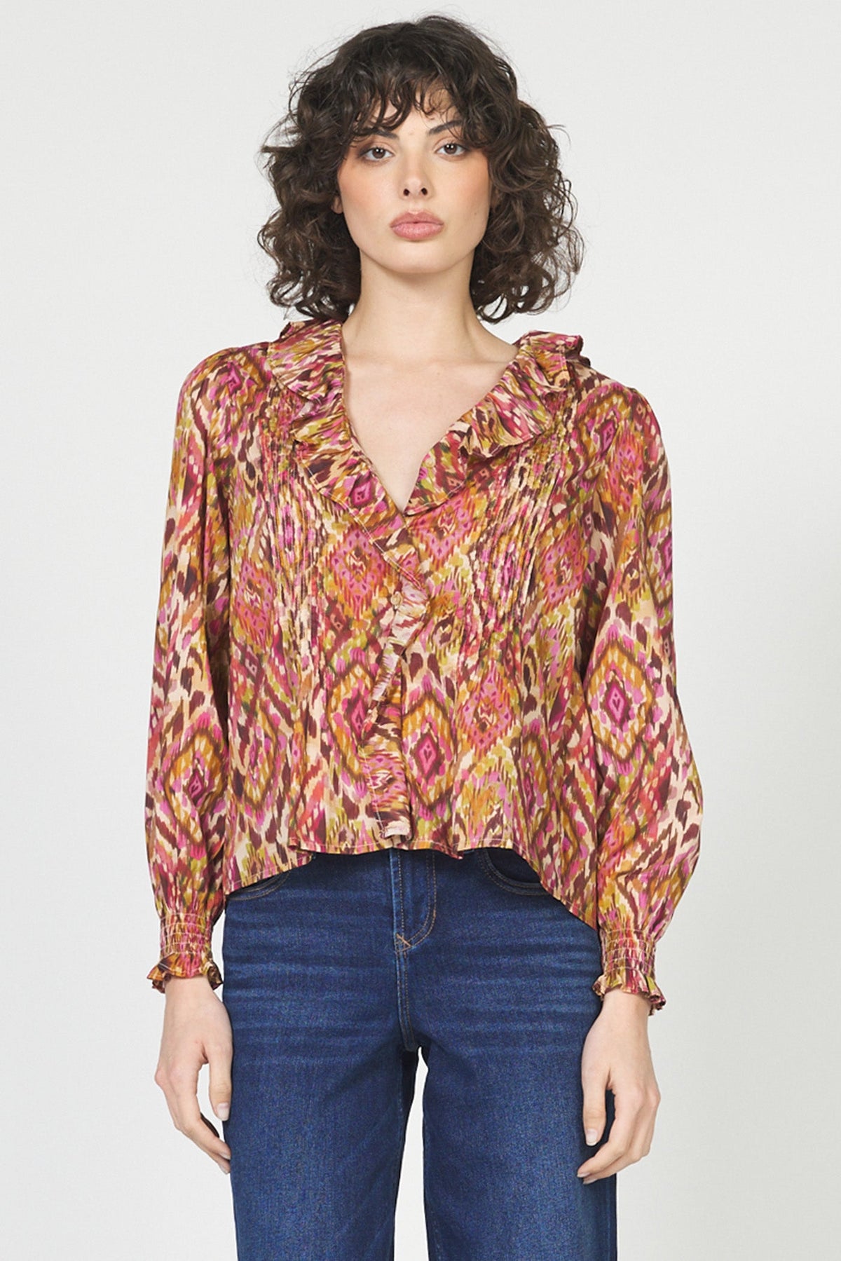 anastasia-novelty-blouse-sonora-print — Dear John Denim