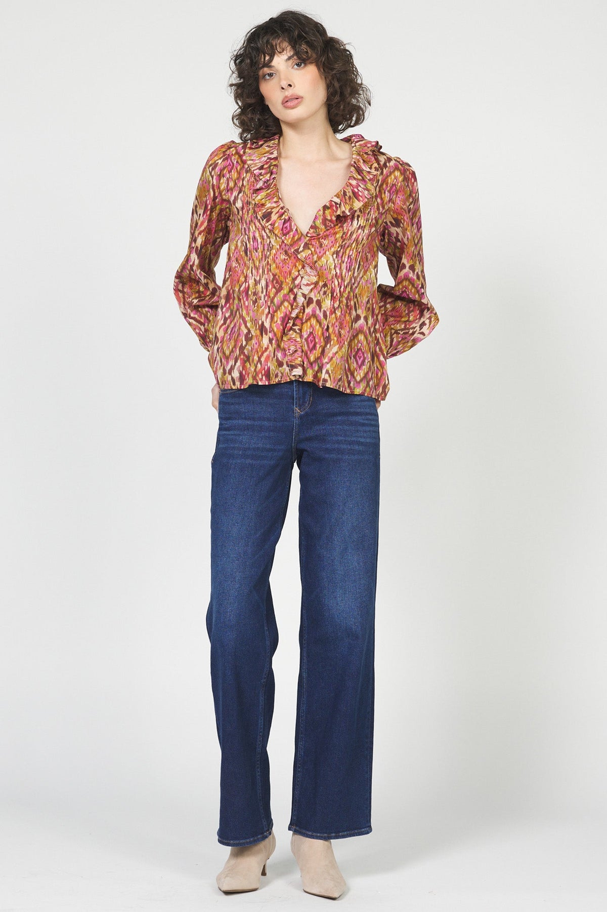anastasia-novelty-blouse-sonora-print — Dear John Denim