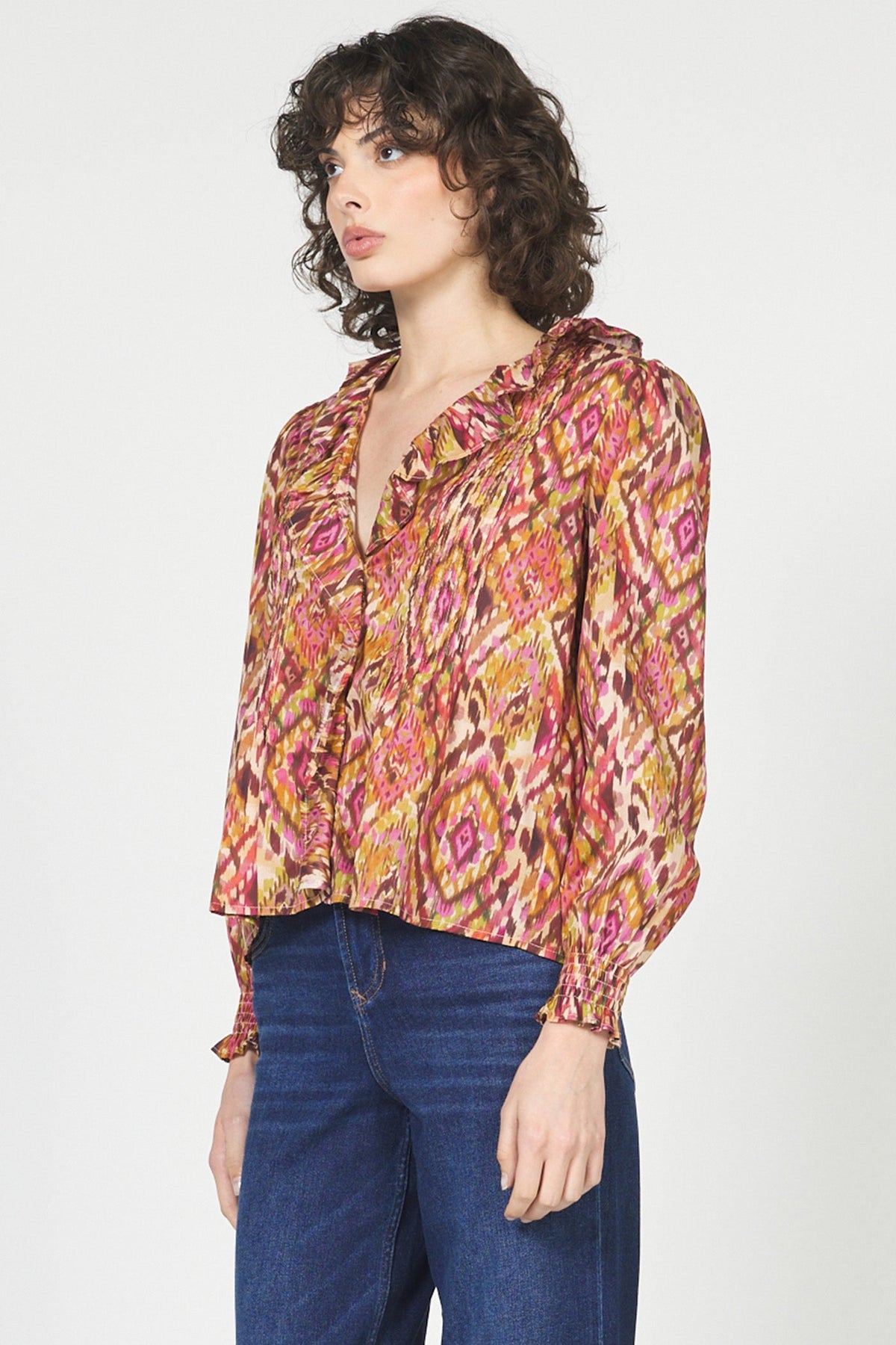 anastasia-novelty-blouse-sonora-print — Dear John Denim