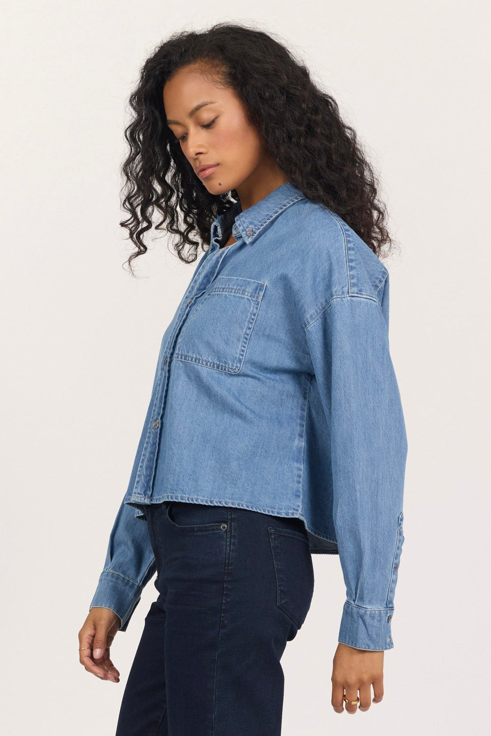 CROPPED LONG SLEEVE SHIRT OCEAN WASH SIDE