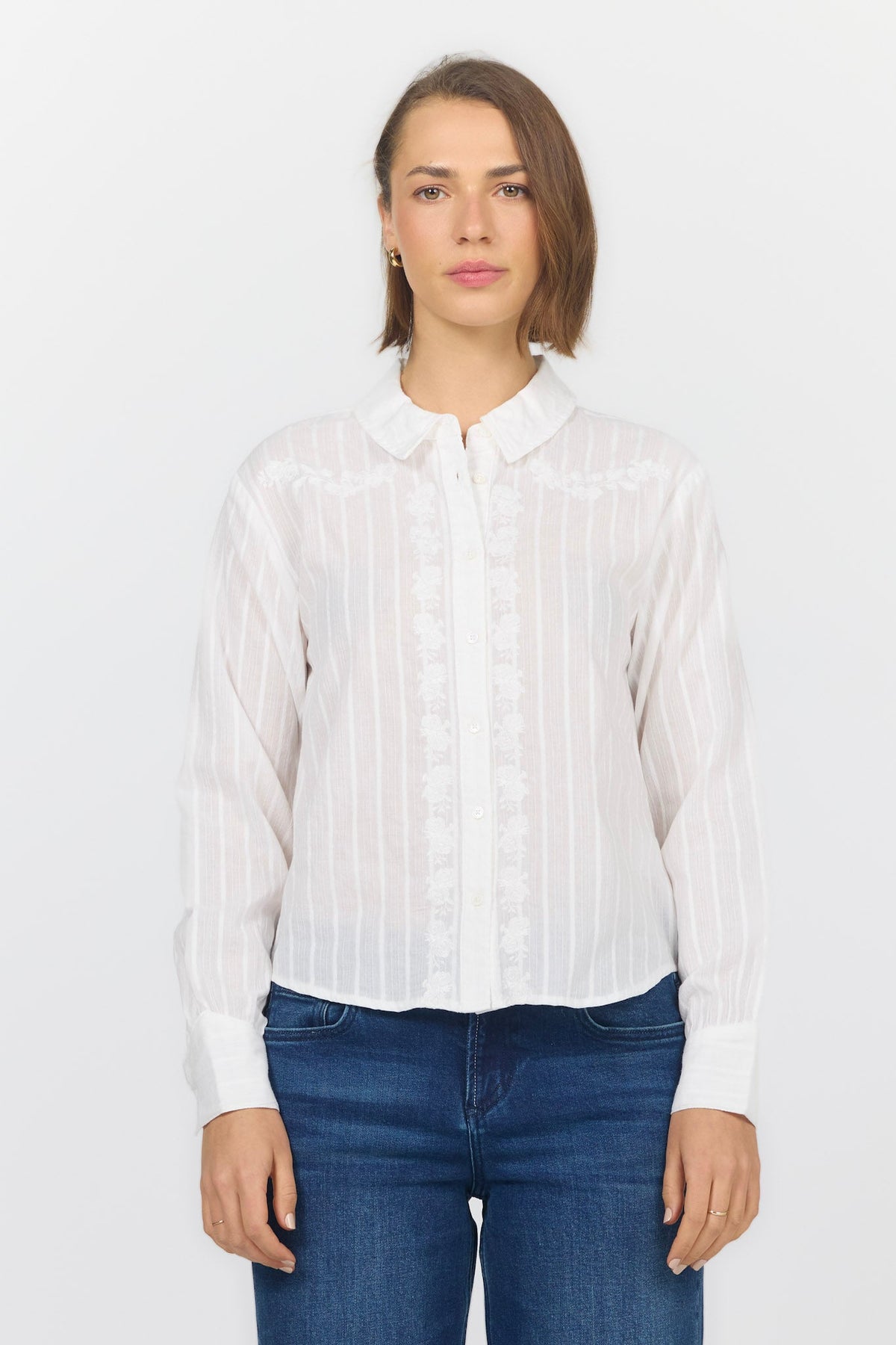 HAVANA LONG SLEEVE SHIRT OFF WHITE FRONT — Dear John Denim