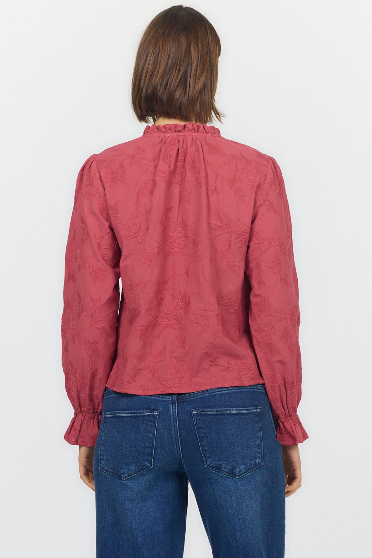 AZALEA LONG SLEEVE BLOUSE RED — Dear John Denim