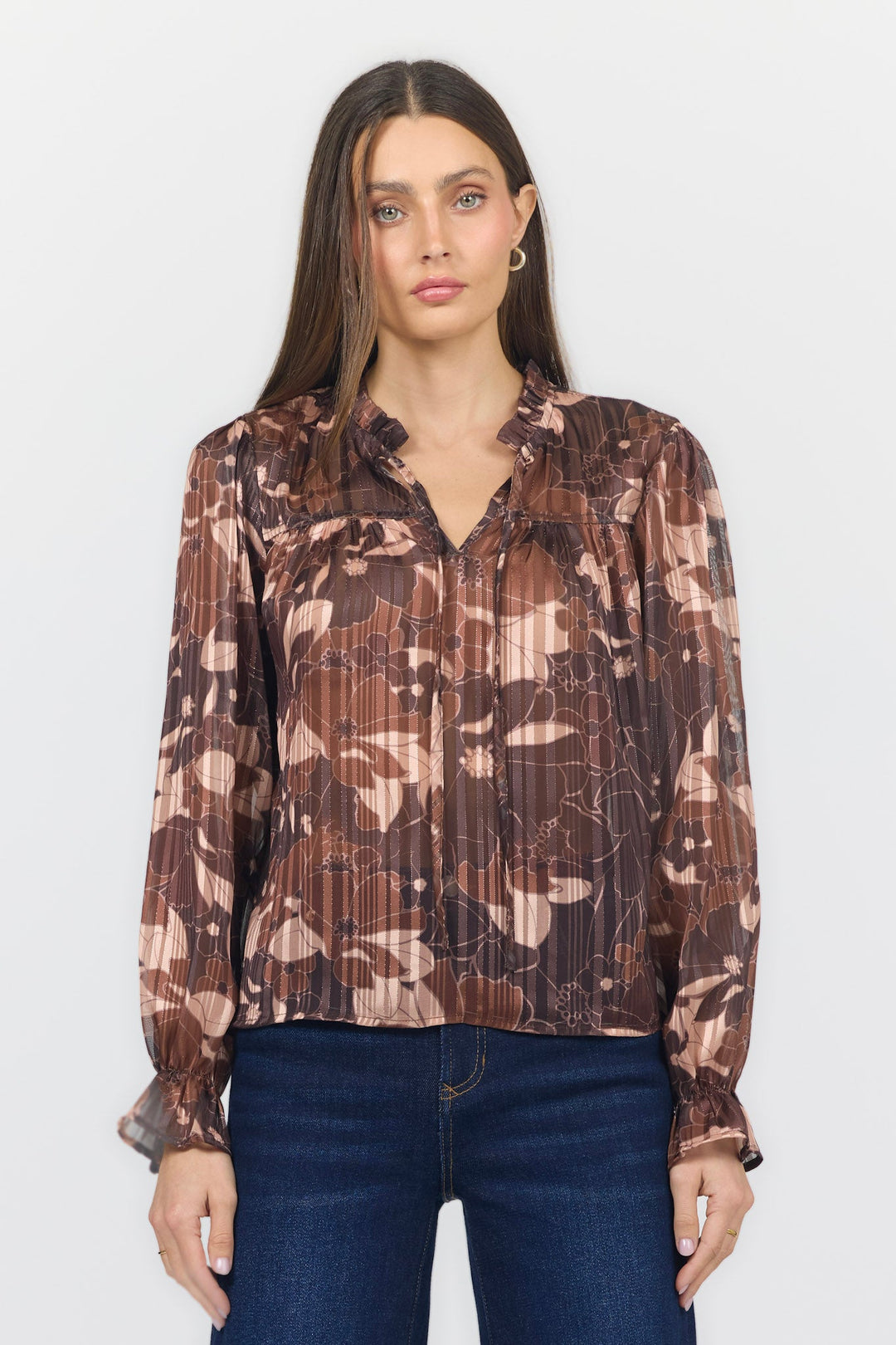 AZALEA LONG SLEEVE BLOUSE CAMDEN PETALS FRONT