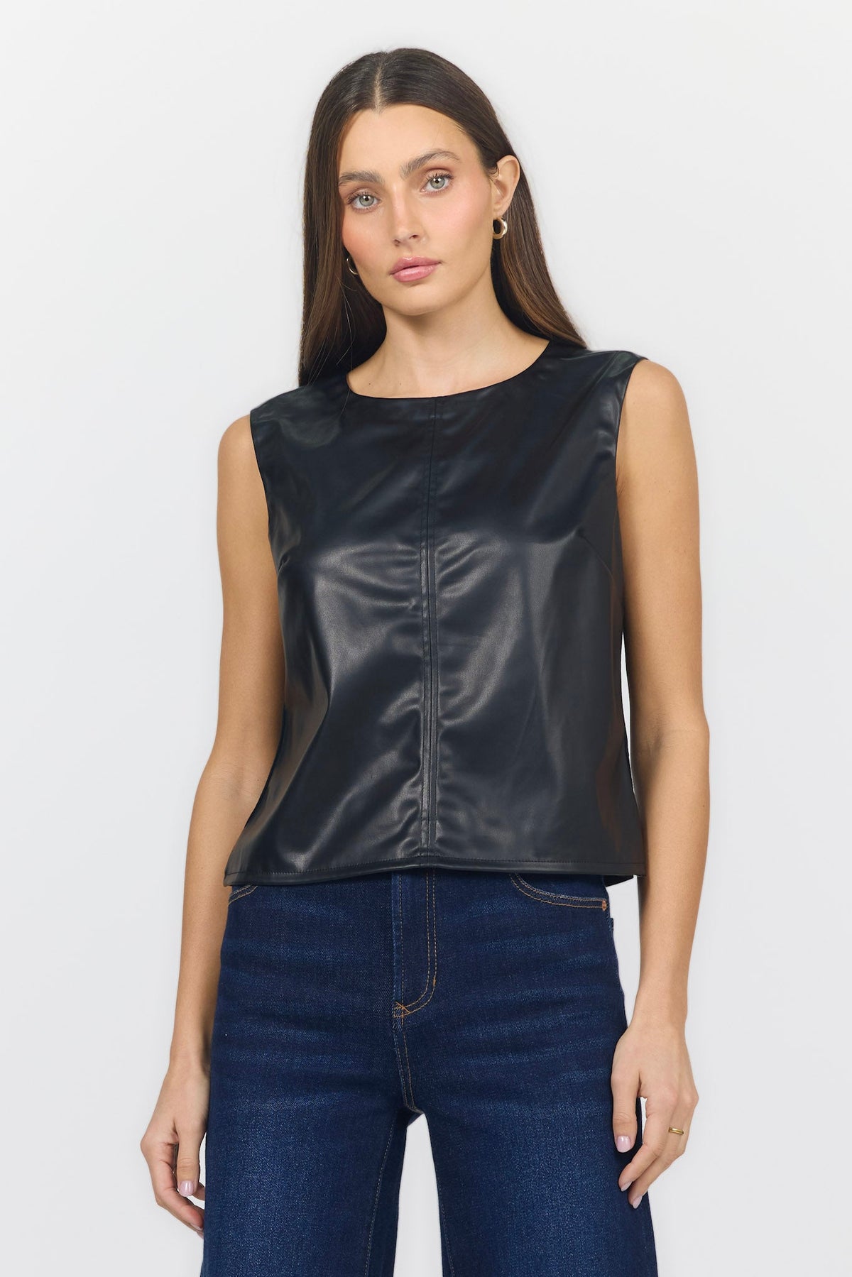 SUMANA TOP BLACK FRONT — Dear John Denim