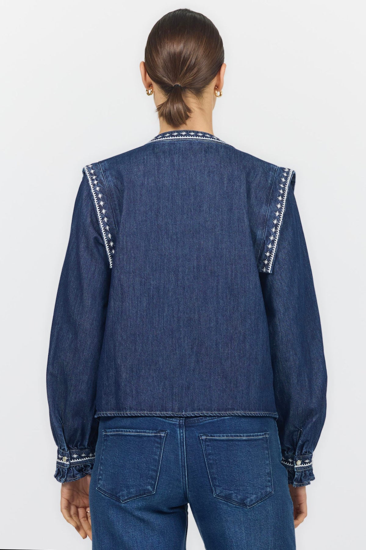 NILA LONG SLEEVE BLOUSE BRISTOL BAY BACK — Dear John Denim