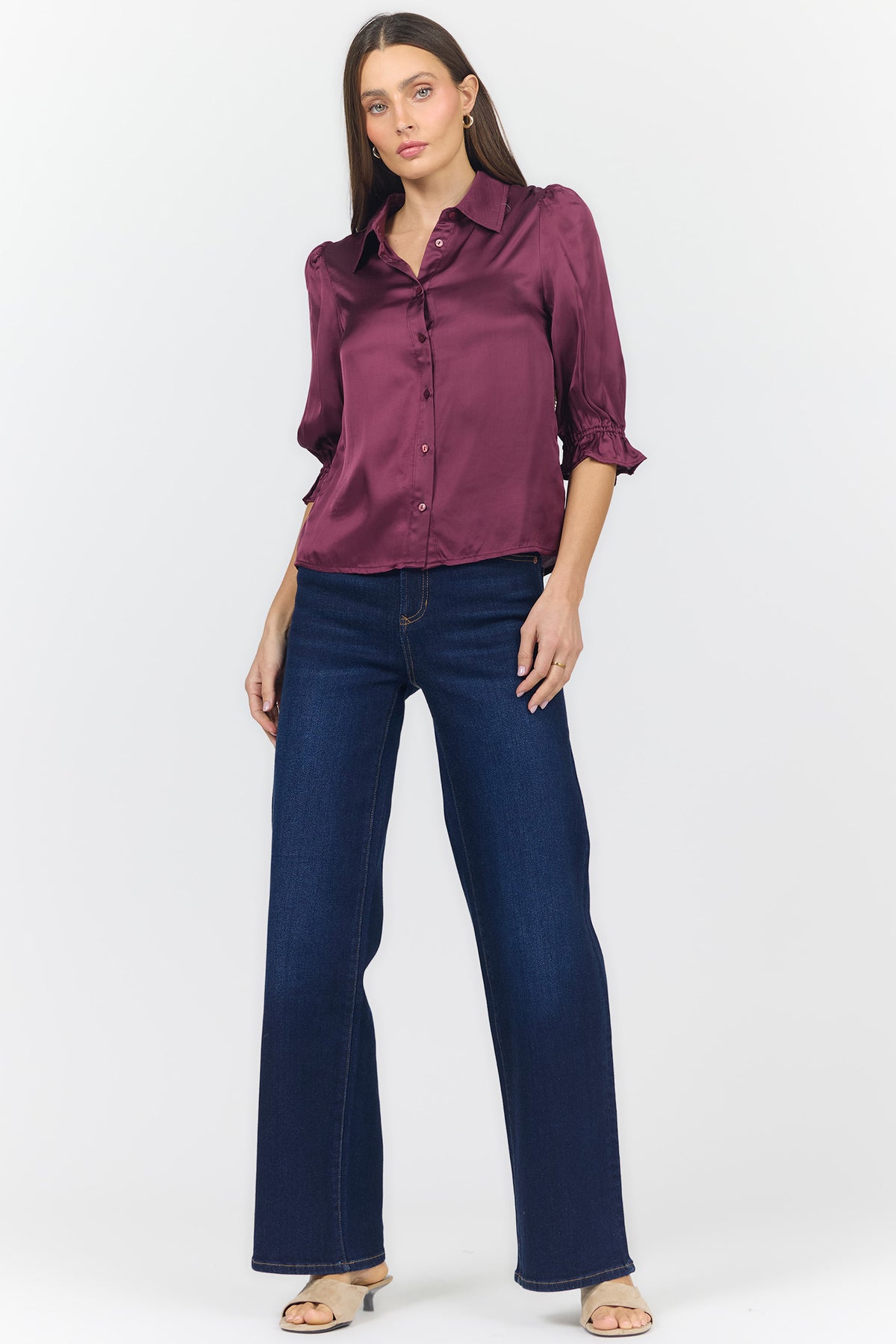 AMALI ELBOW SLEEVE BLOUSES FIG FULL — Dear John Denim