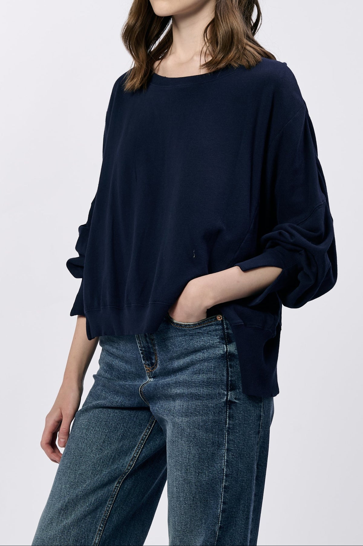 trenton-crew-neck-long-sleeve-oversized-sweater-black-iris — Dear John Denim