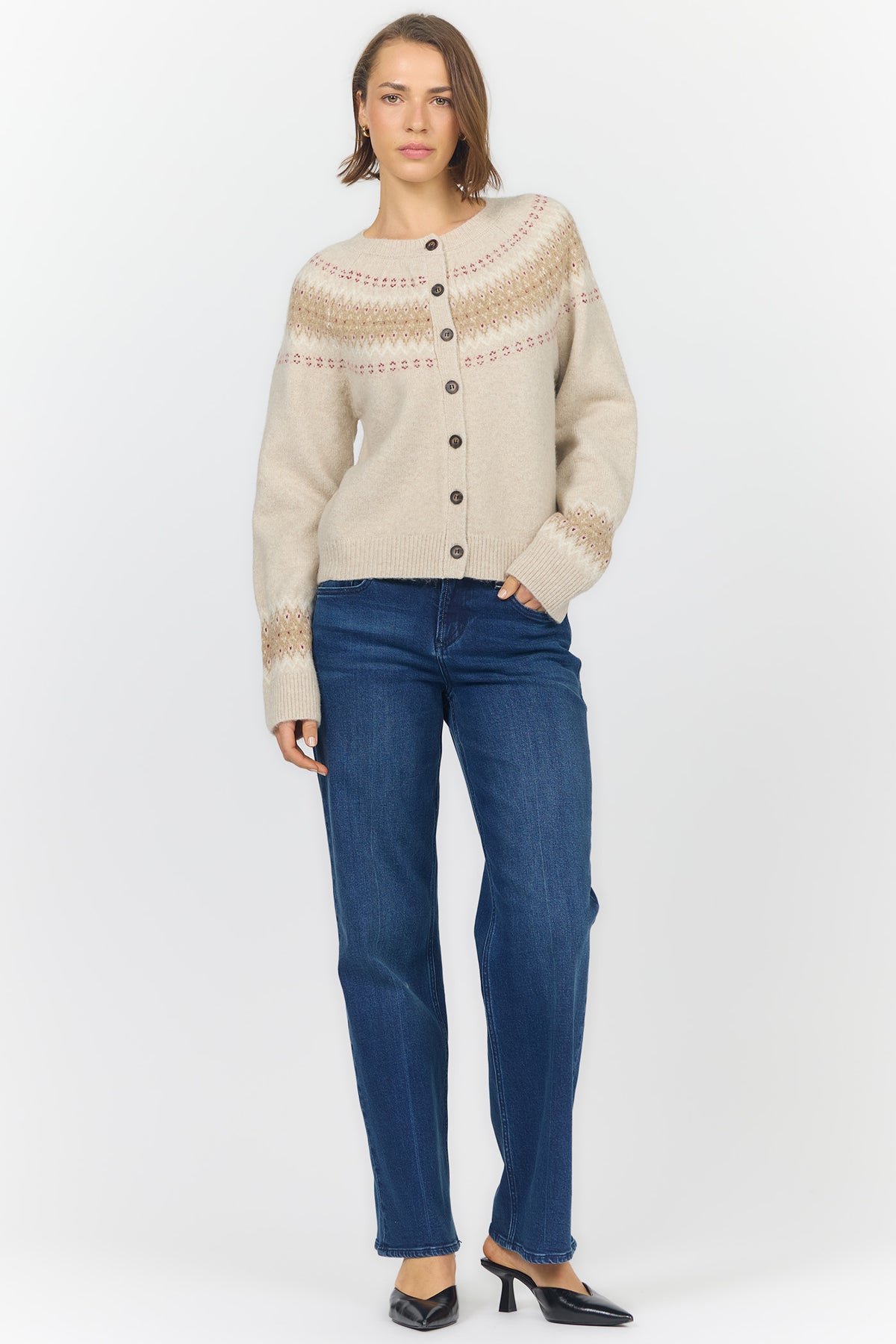 AMINA CREW NECK LONG SLEEVE SWEATERS WINTER LATTE FULL — Dear John Denim