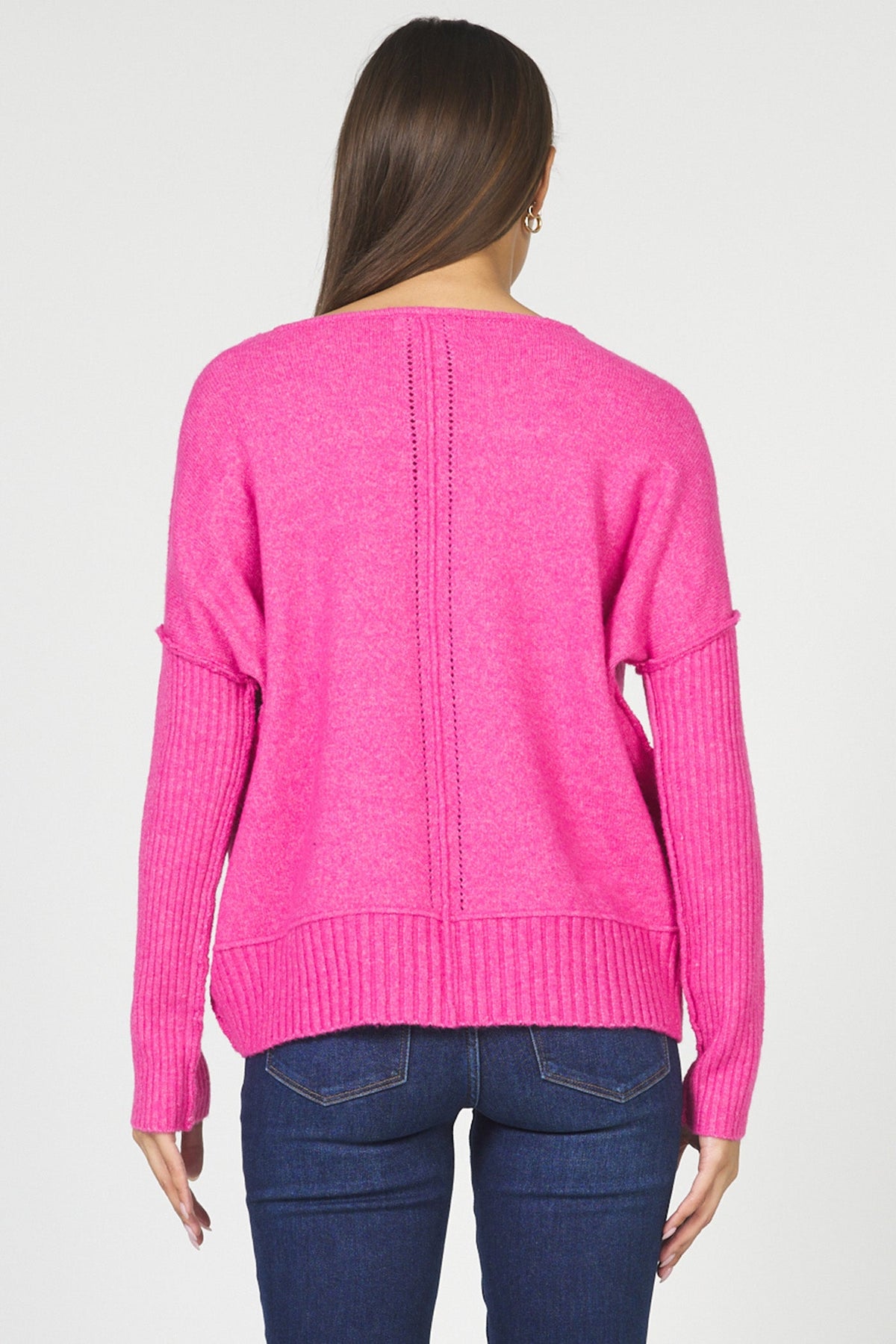 clarette-sweater-hot-pink — Dear John Denim