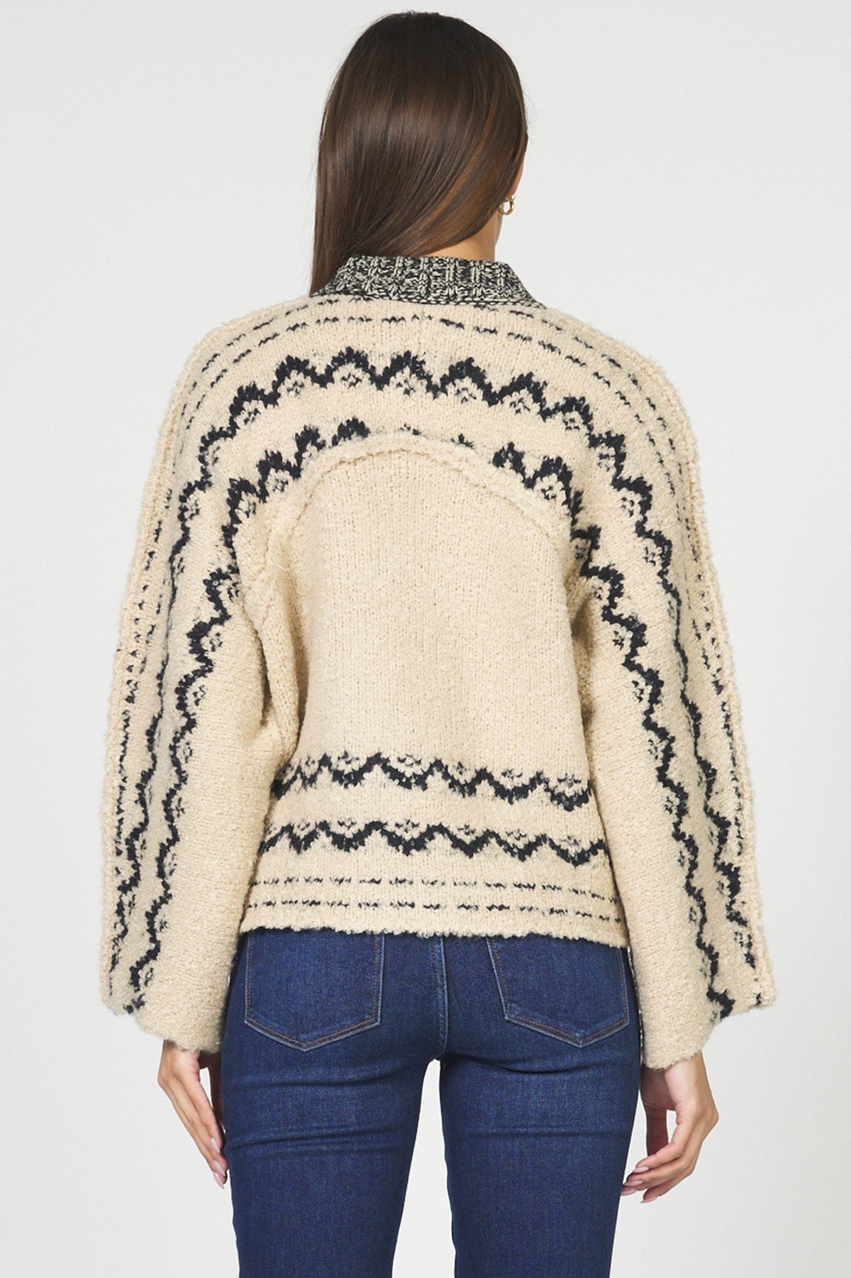 luanna-cardigan-black-cream — Dear John Denim