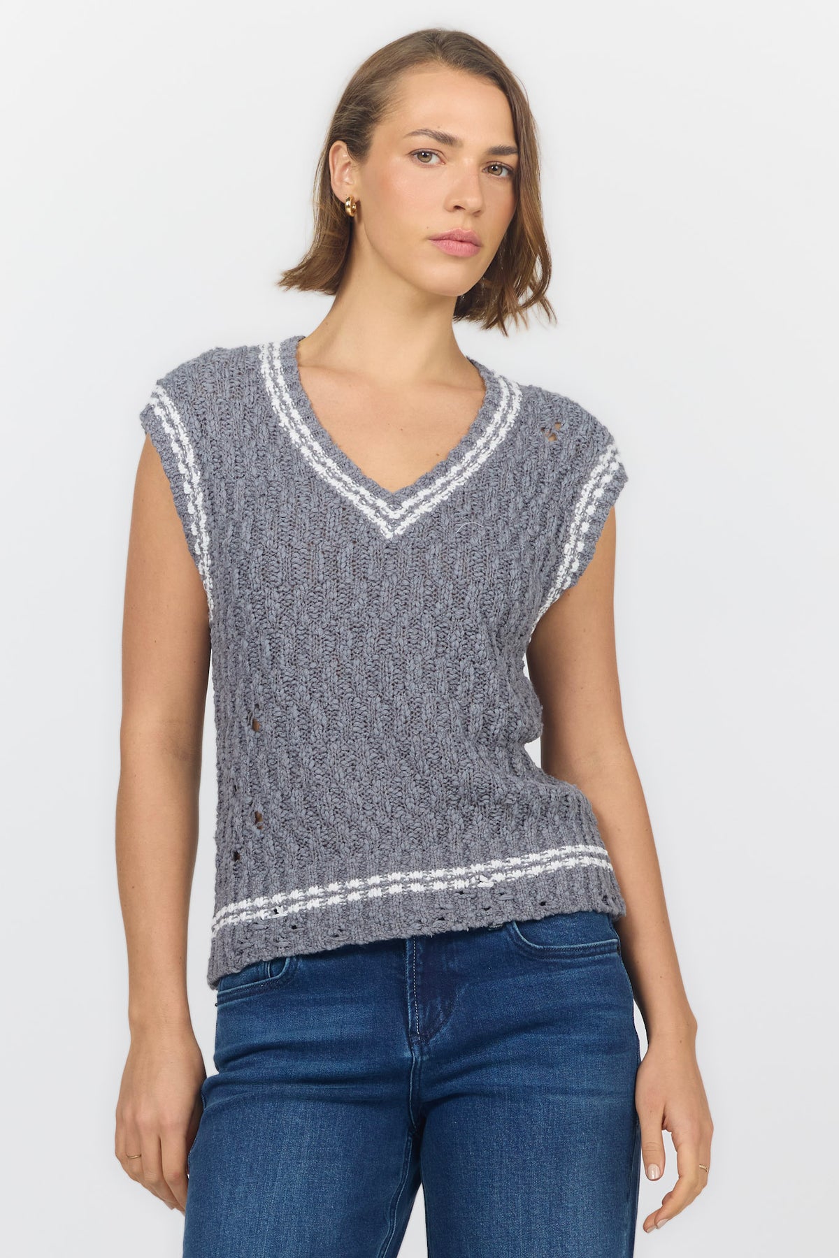 ARIAH VEST ULTAMATE GREY — Dear John Denim