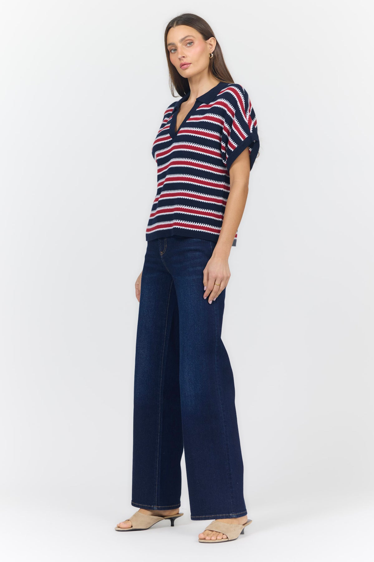 YELENA SWEATER MIDNIGHT HOUR STRIPE — Dear John Denim
