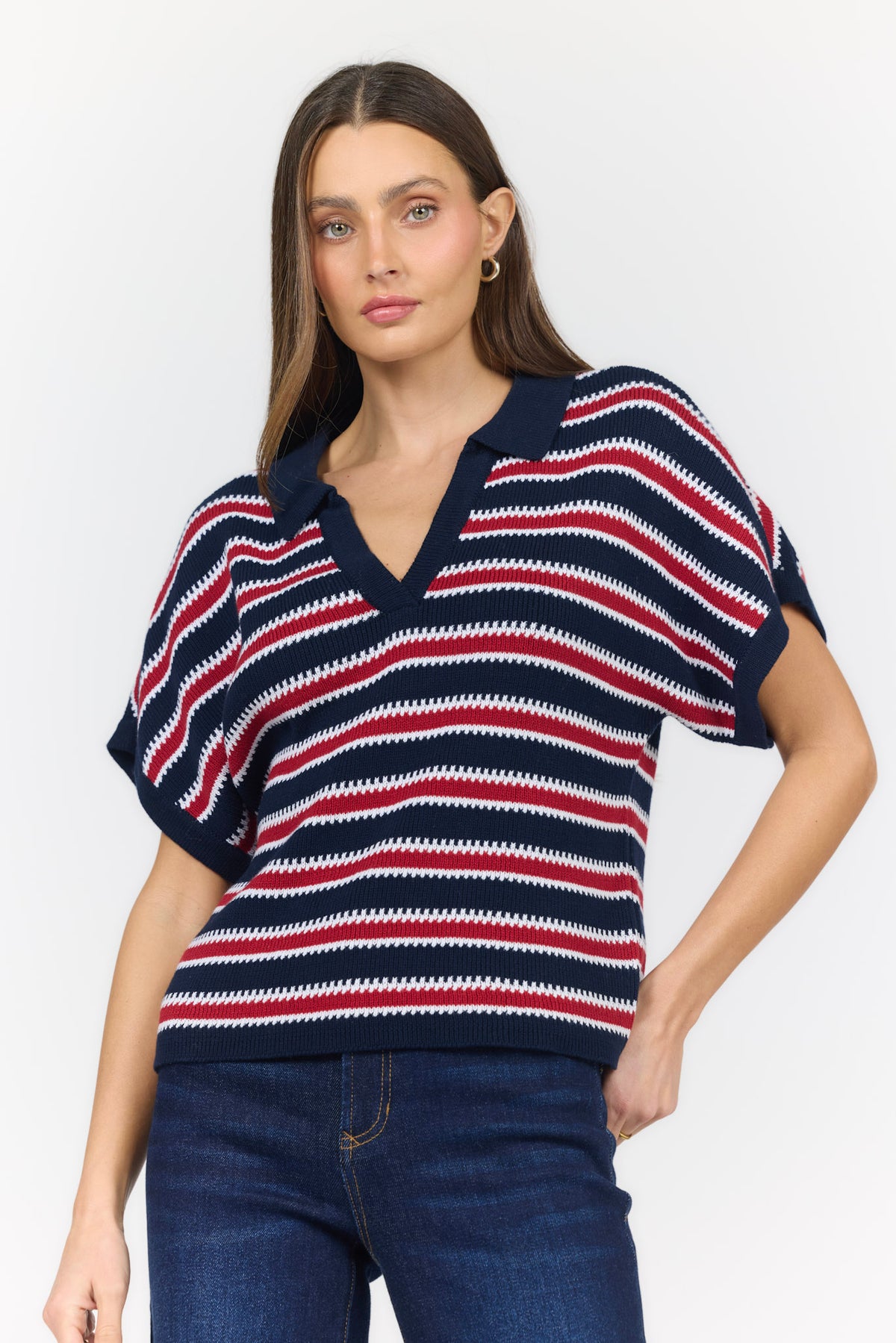YELENA SWEATER MIDNIGHT HOUR STRIPE — Dear John Denim