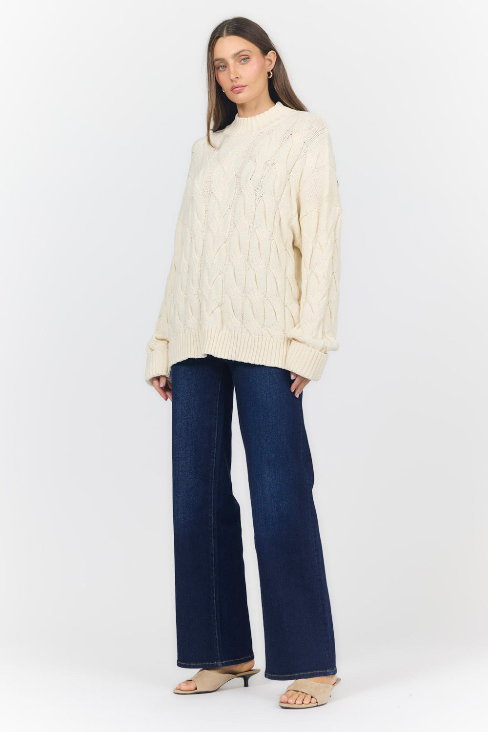 YVETTE LONG SLEEVE SWEATER CREAM FULL