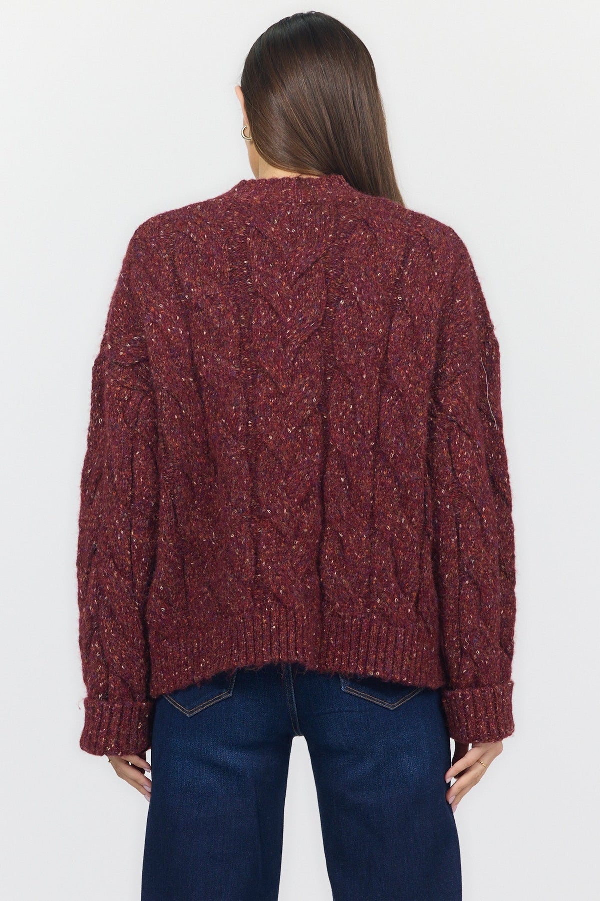 YVETTE LONG SLEEVE SWEATER SPICY RED BACK — Dear John Denim