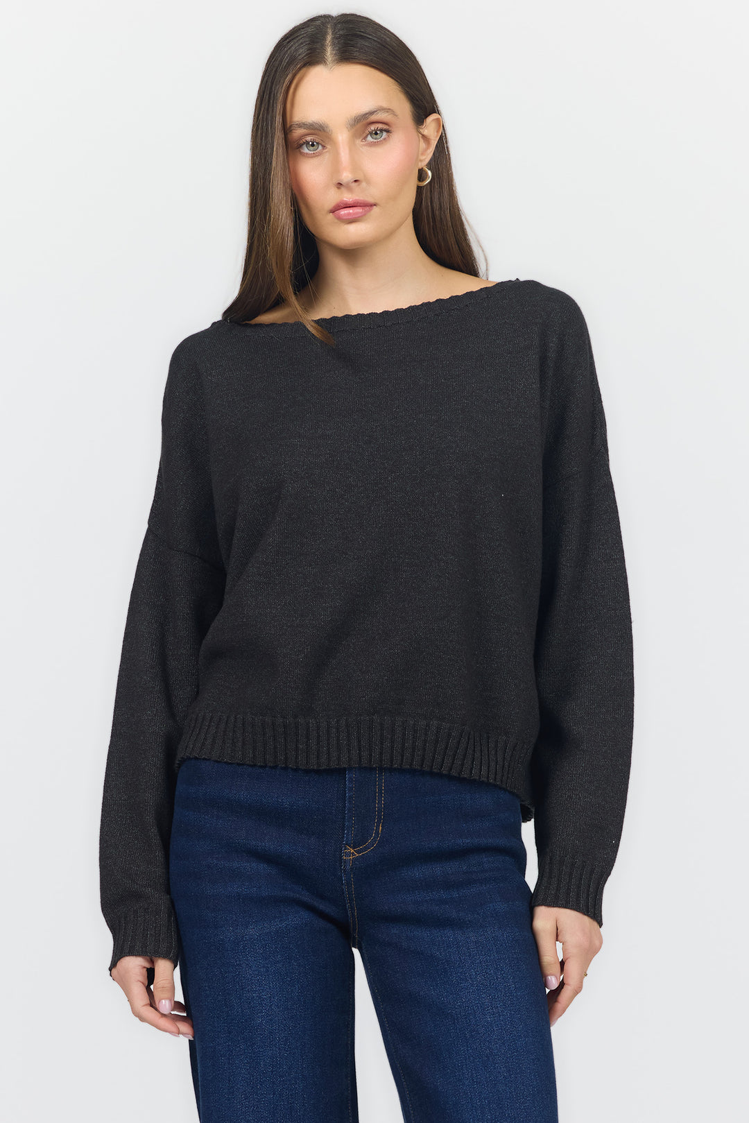 LILIANA BOAT NECK LONG SLEEVE SWEATER